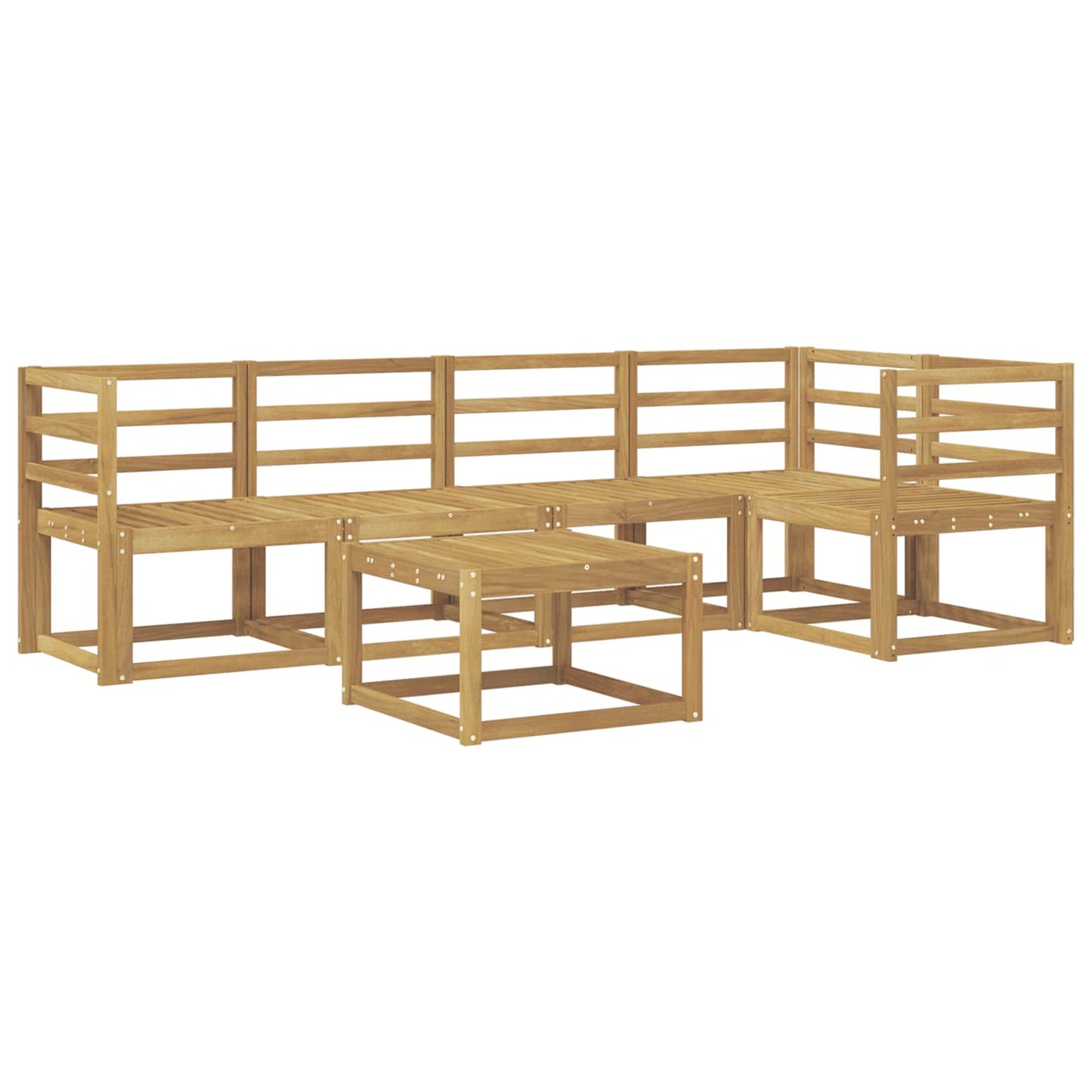 Outdoor Sofa Set 6 pcs White Solid Acacia Wood