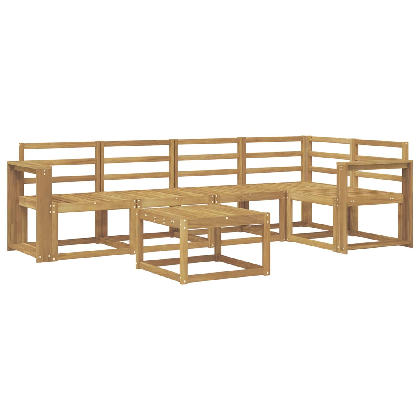 Outdoor Sofa Set 6 pcs White Solid Acacia Wood