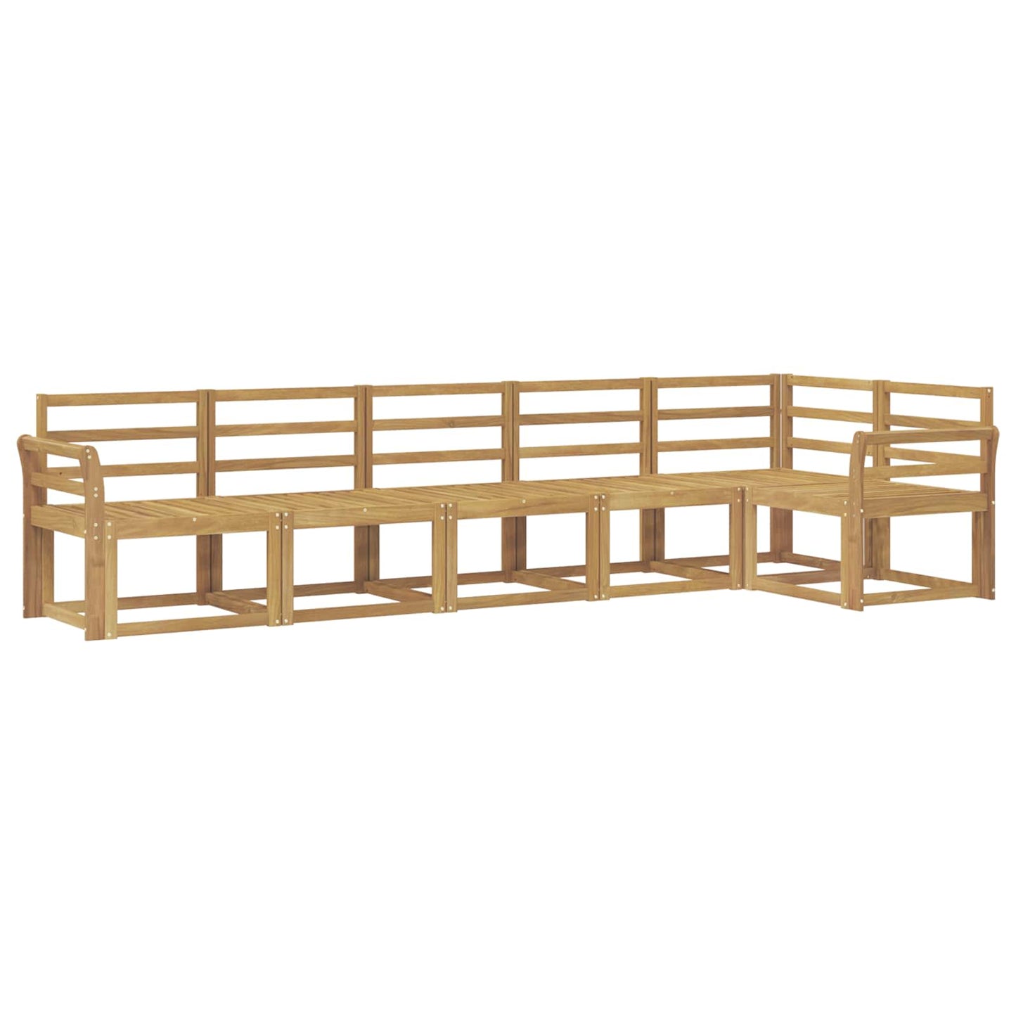 Outdoor Sofa Set 6 pcs White Solid Acacia Wood