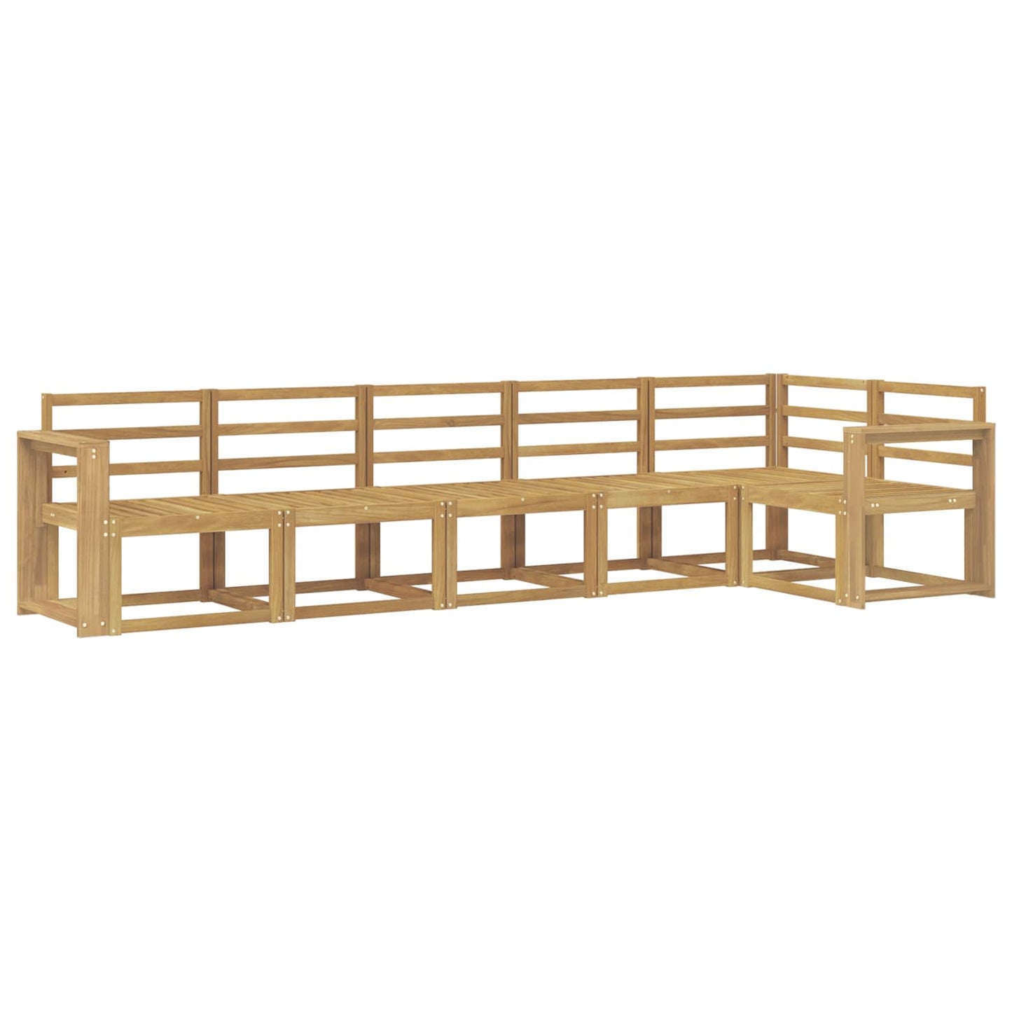 Outdoor Sofa Set 6 pcs White Solid Acacia Wood