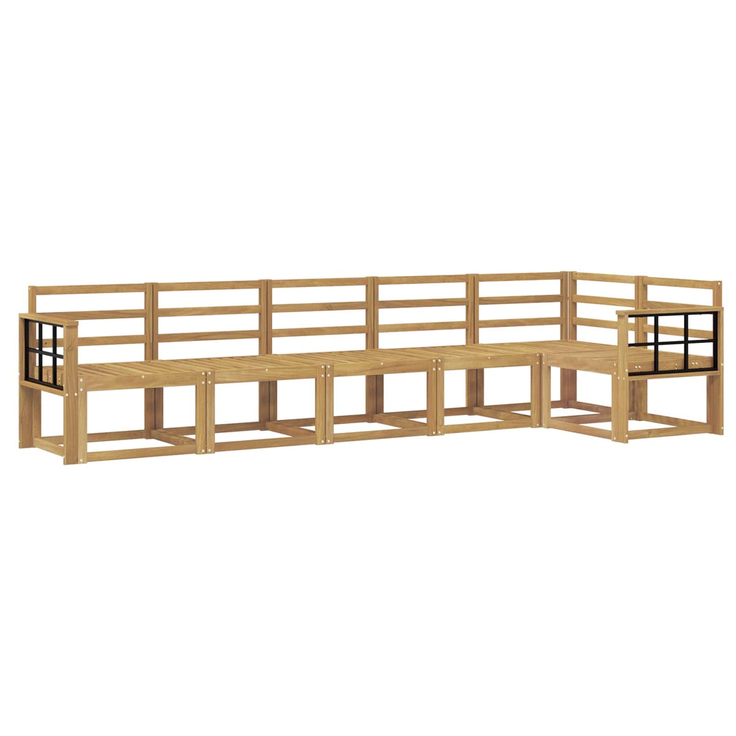 Outdoor Sofa Set 6 pcs White Solid Acacia Wood