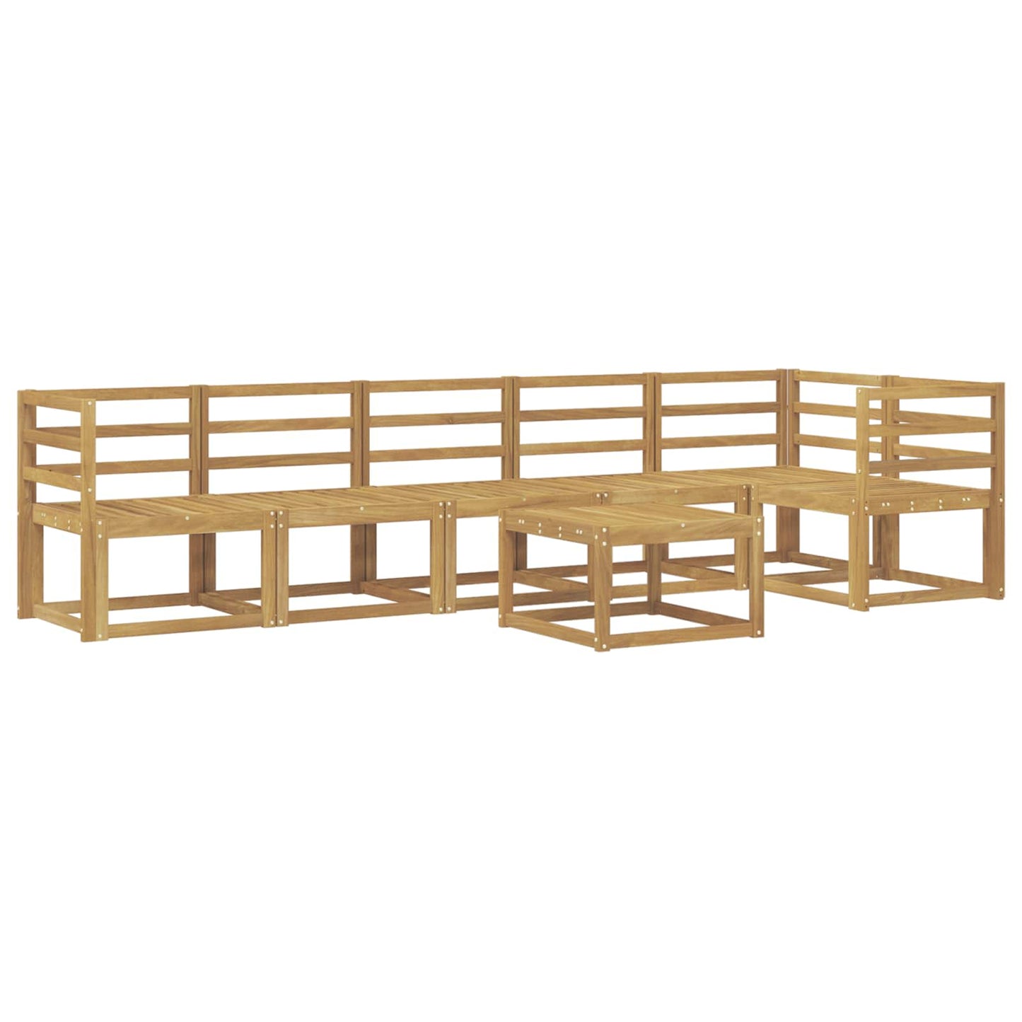 Outdoor Sofa Set 7 pcs White Solid Acacia Wood