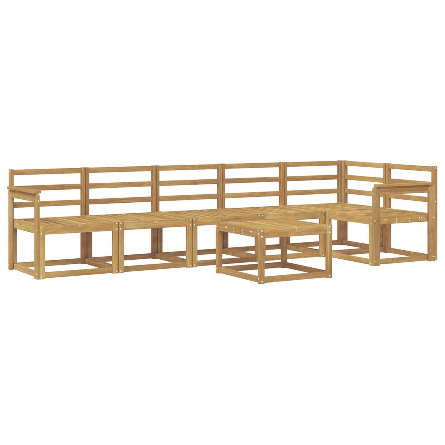 Outdoor Sofa Set 7 pcs White Solid Acacia Wood