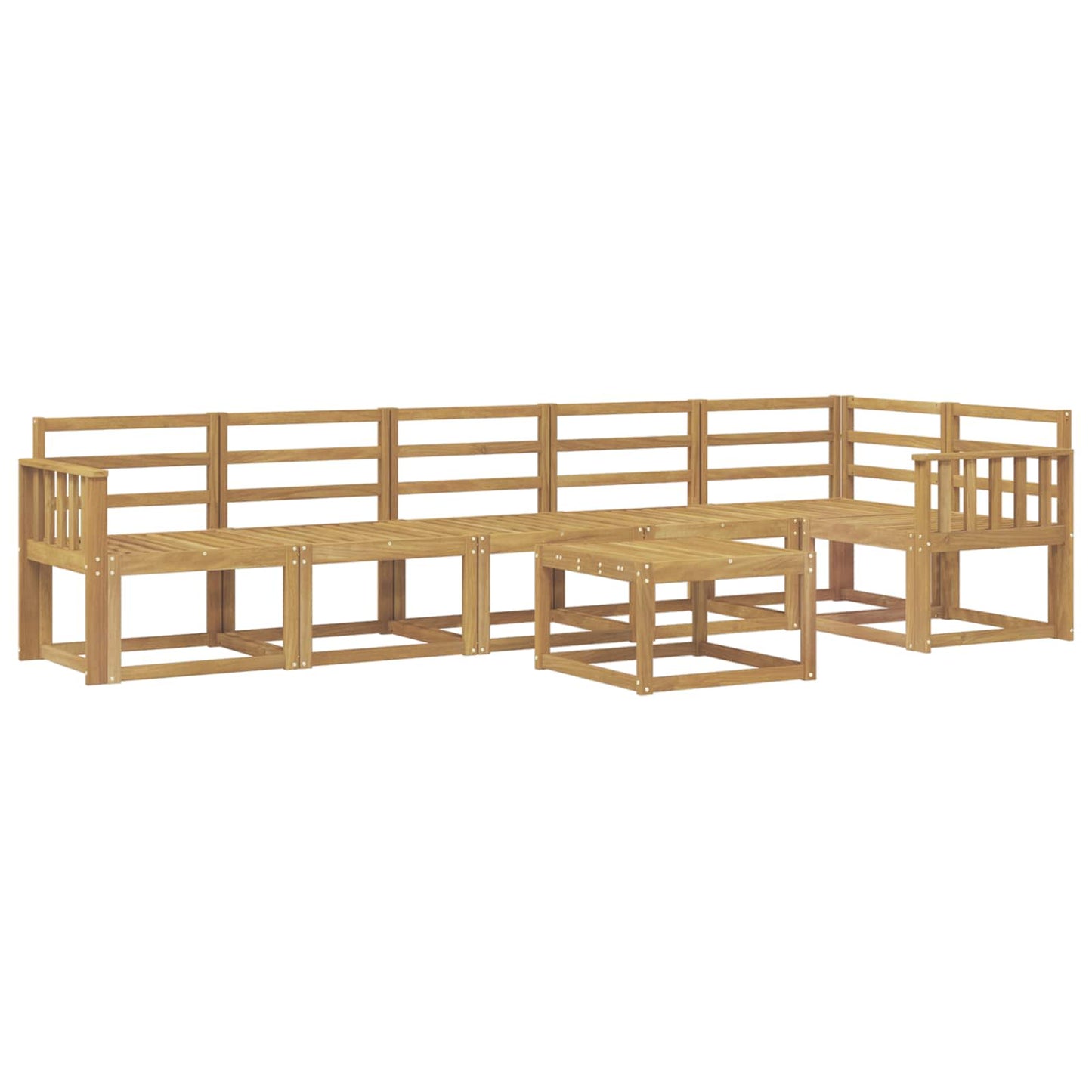Outdoor Sofa Set 7 pcs White Solid Acacia Wood