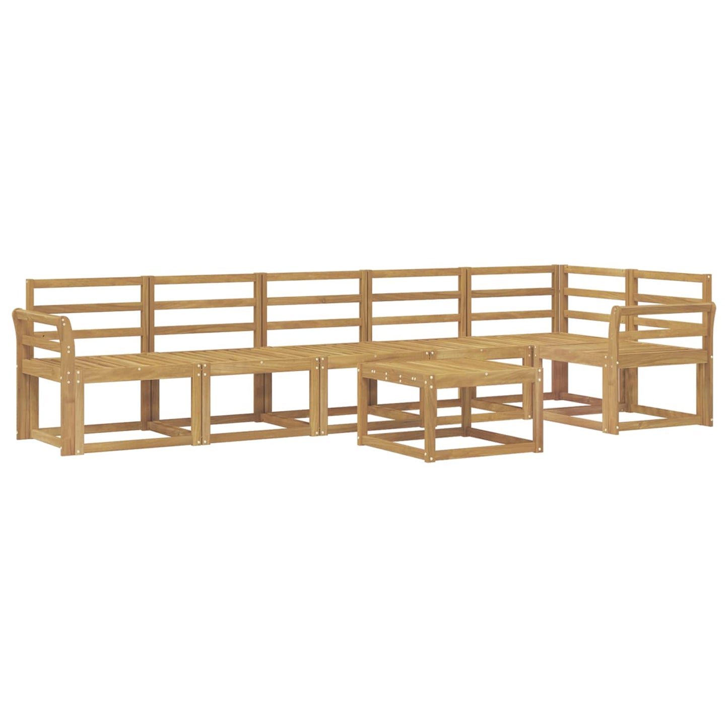 Outdoor Sofa Set 7 pcs White Solid Acacia Wood