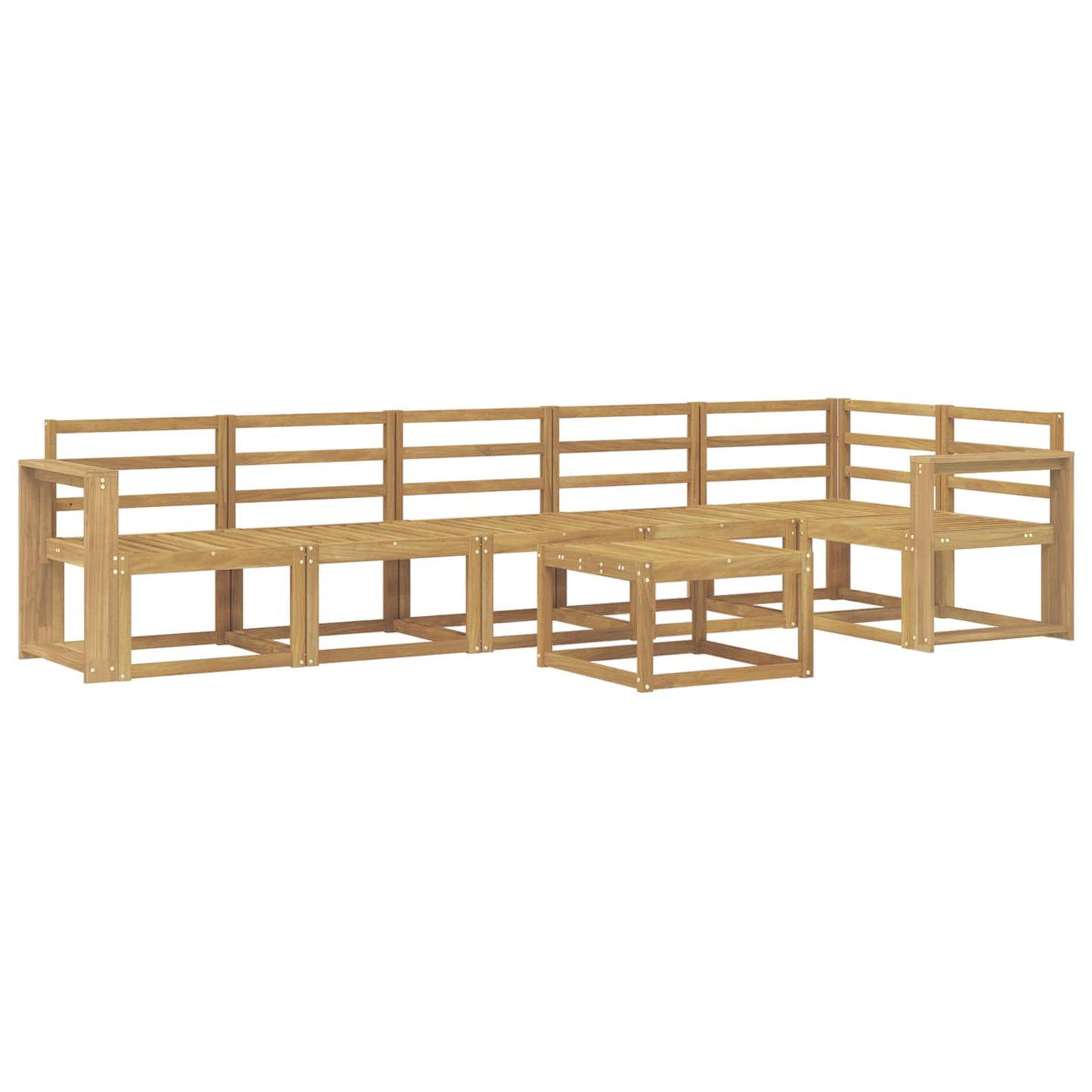 Outdoor Sofa Set 7 pcs White Solid Acacia Wood