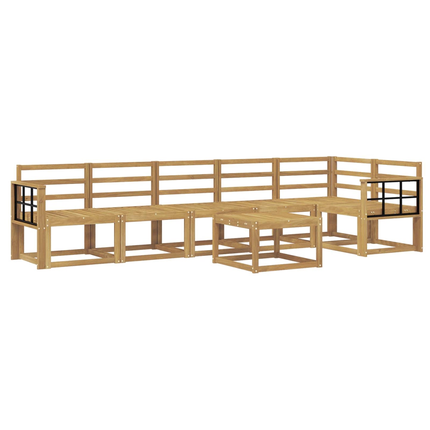 Outdoor Sofa Set 7 pcs White Solid Acacia Wood