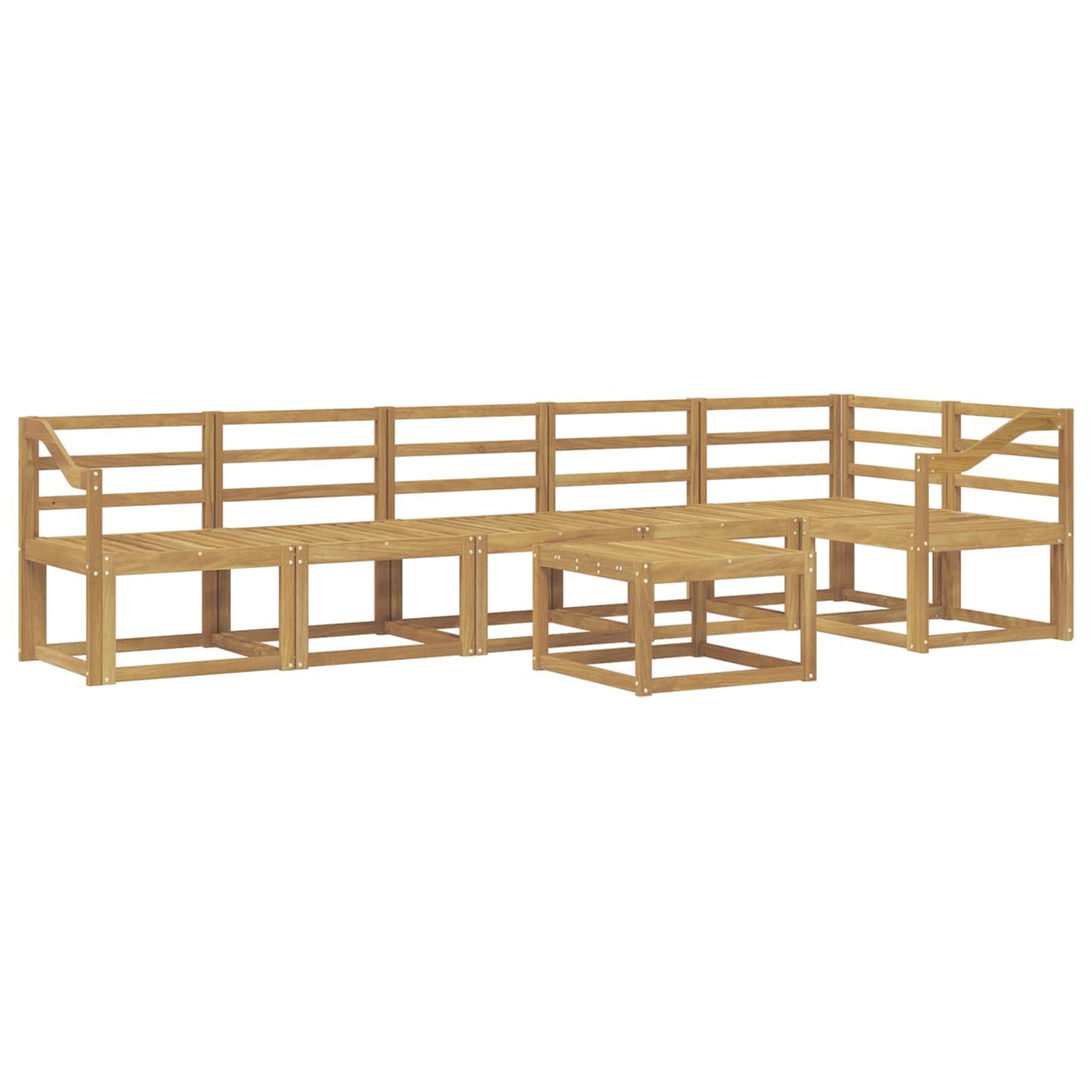 Outdoor Sofa Set 7 pcs White Solid Acacia Wood