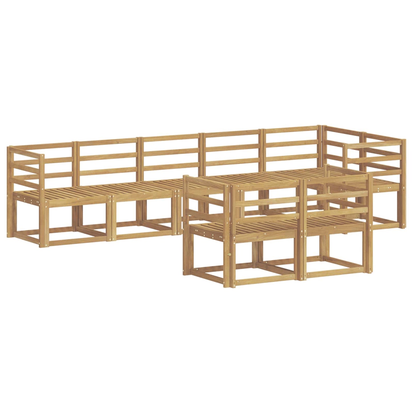 Outdoor Sofa Set 8 pcs White Solid Acacia Wood