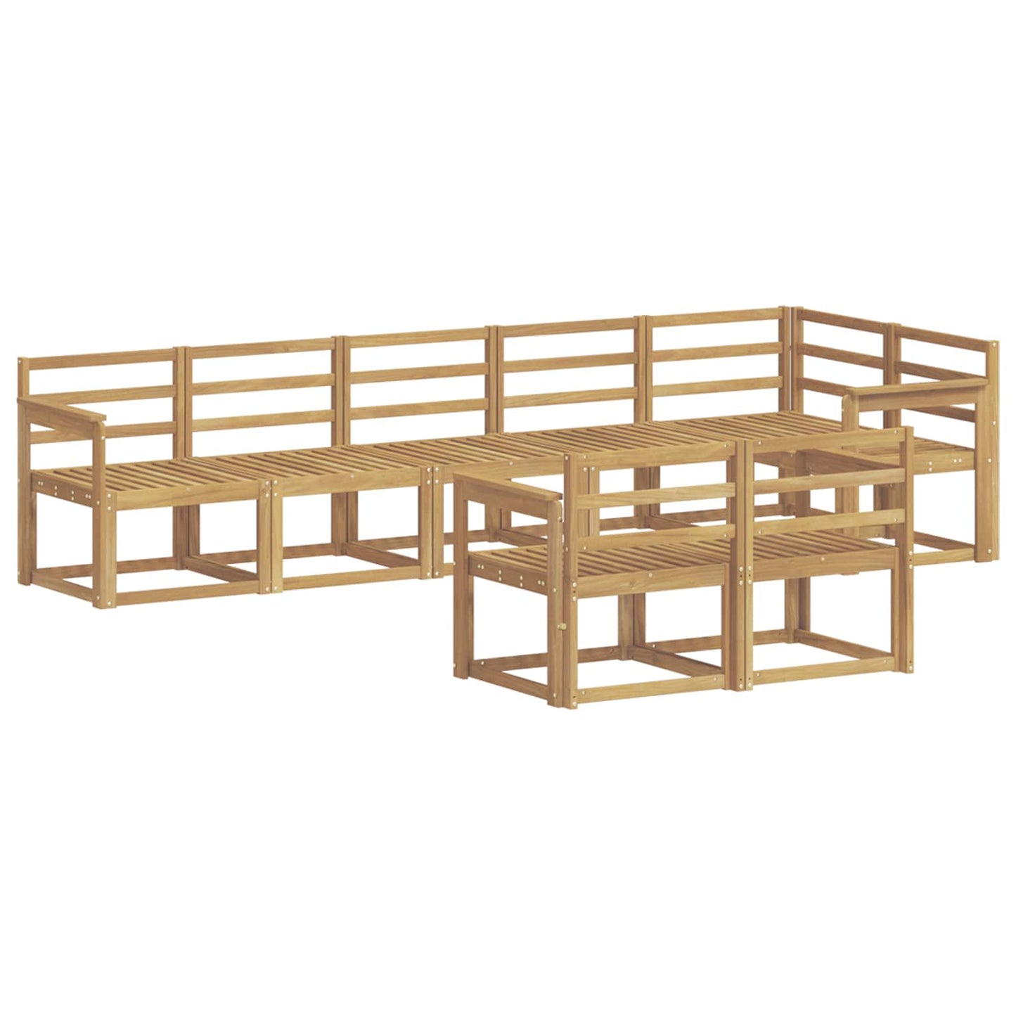 Outdoor Sofa Set 8 pcs White Solid Acacia Wood