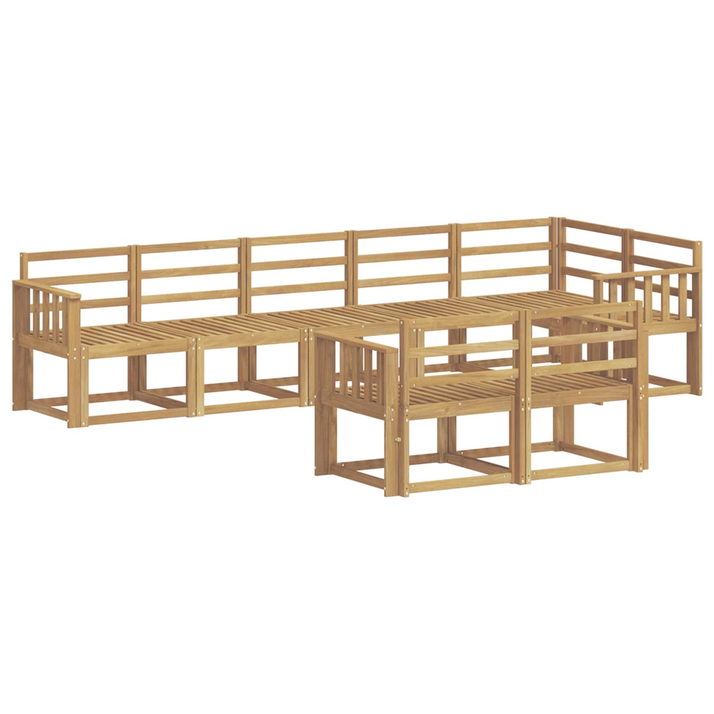 Outdoor Sofa Set 8 pcs White Solid Acacia Wood