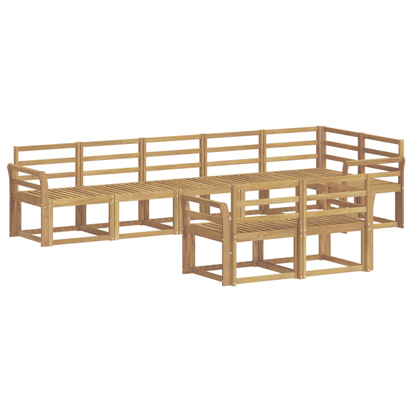Outdoor Sofa Set 8 pcs White Solid Acacia Wood