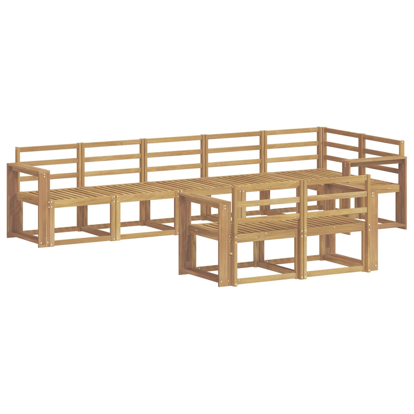 Outdoor Sofa Set 8 pcs White Solid Acacia Wood
