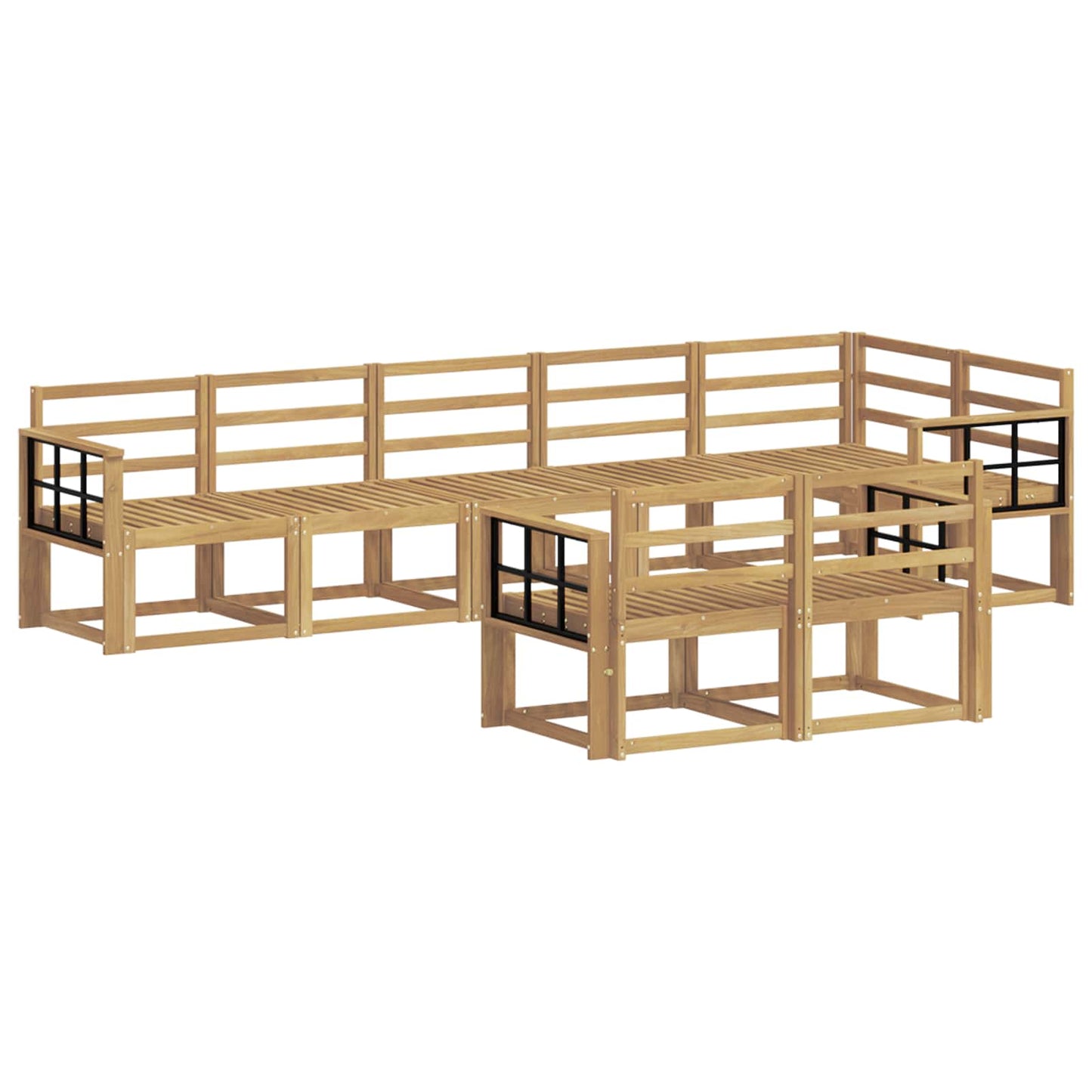 Outdoor Sofa Set 8 pcs White Solid Acacia Wood