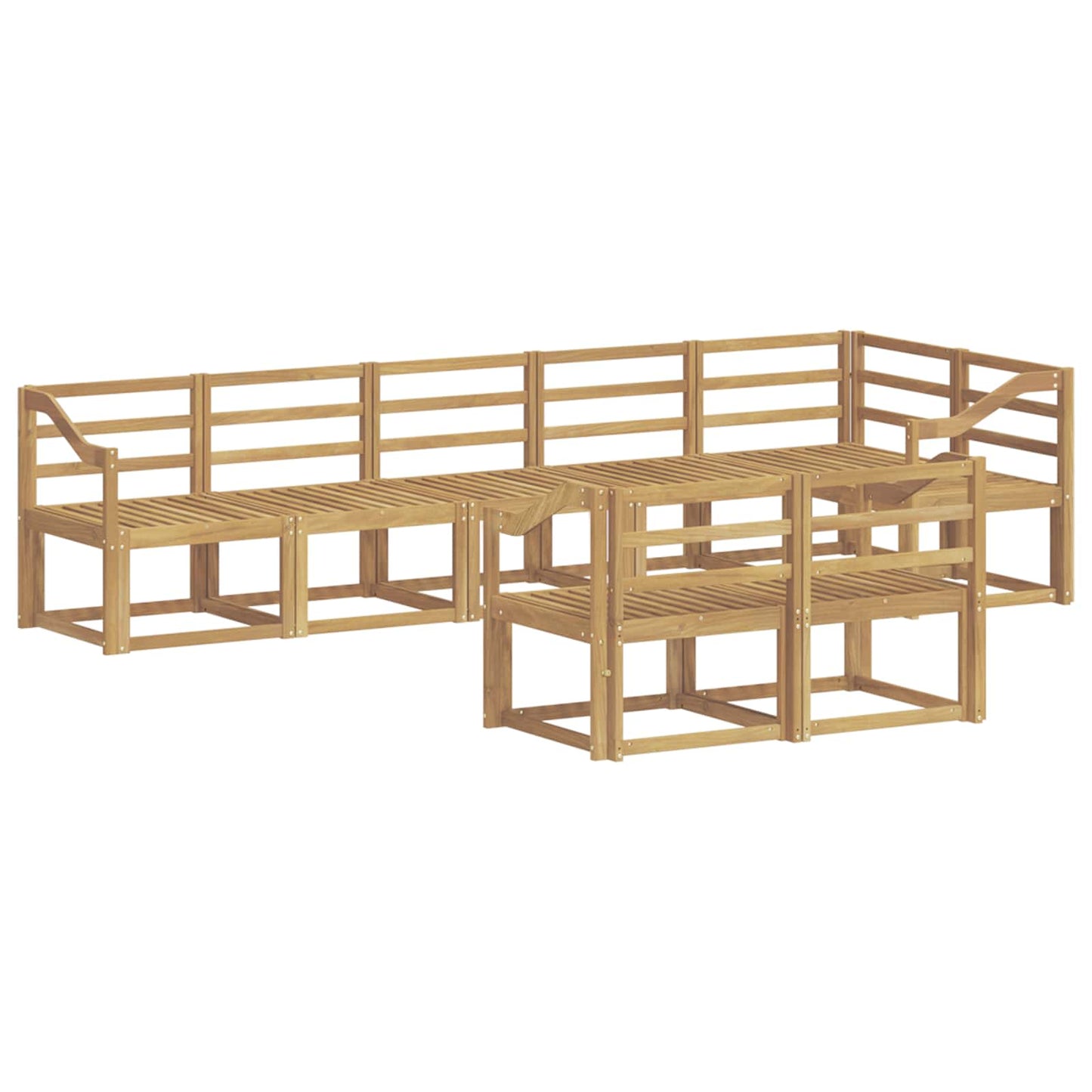 Outdoor Sofa Set 8 pcs White Solid Acacia Wood