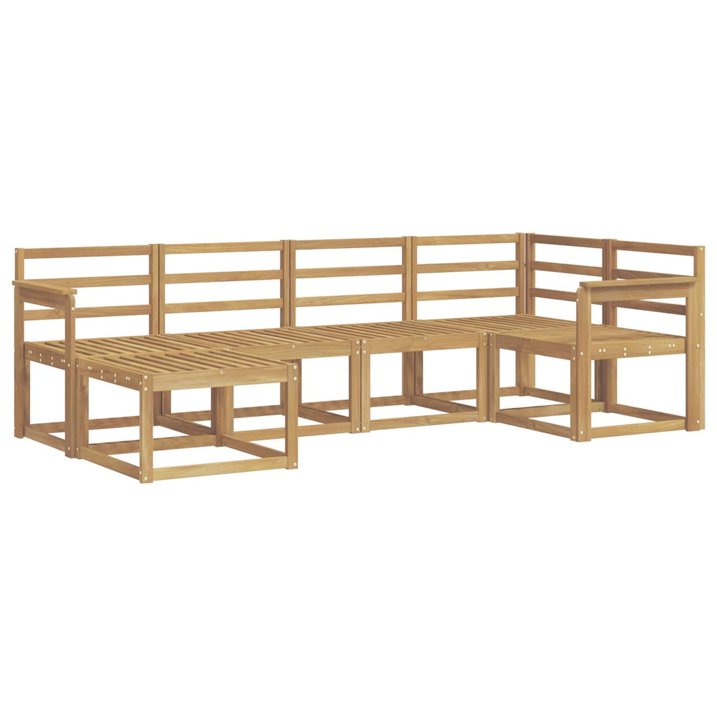 Outdoor Sofa Set 6 pcs White Solid Acacia Wood