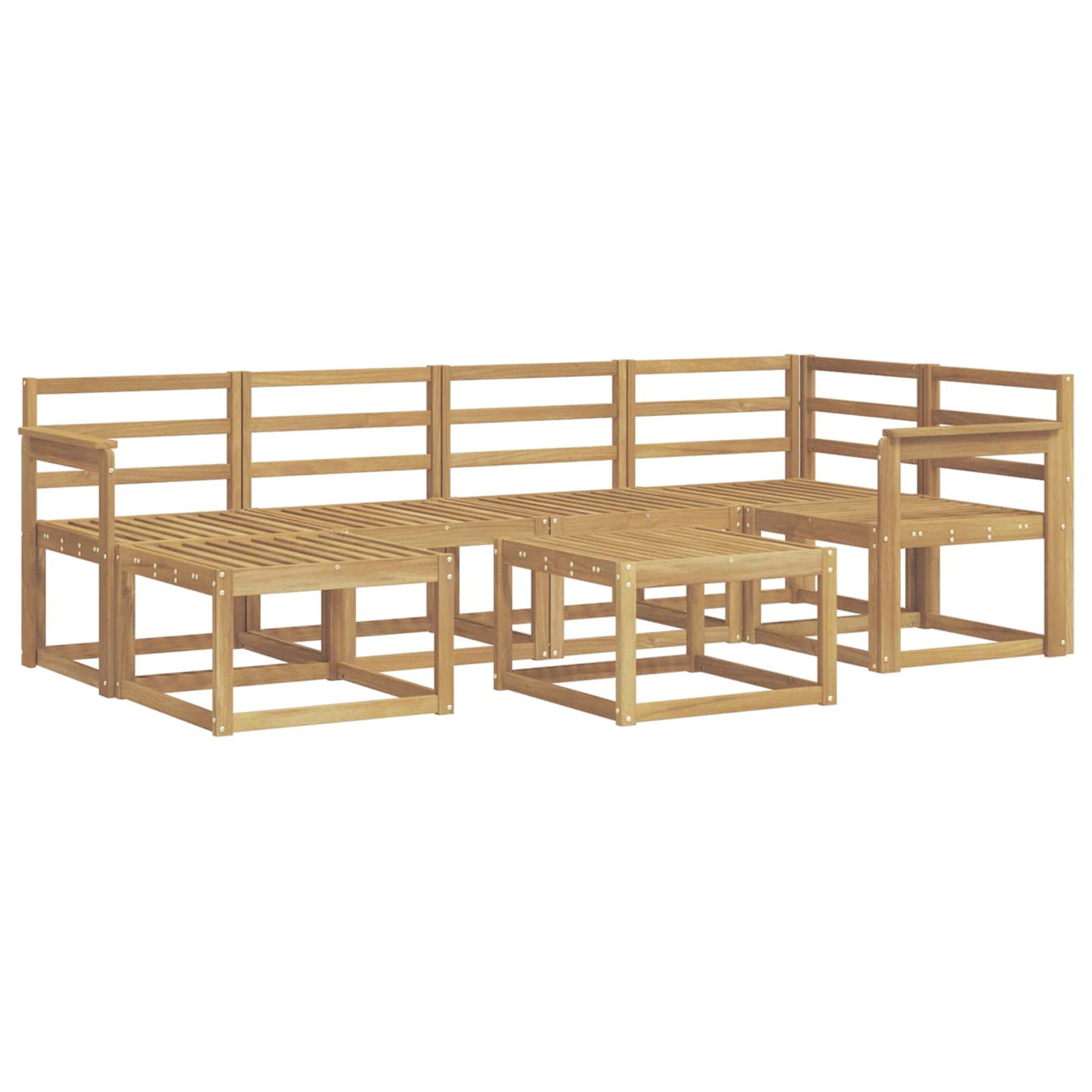 Outdoor Sofa Set 7 pcs White Solid Acacia Wood