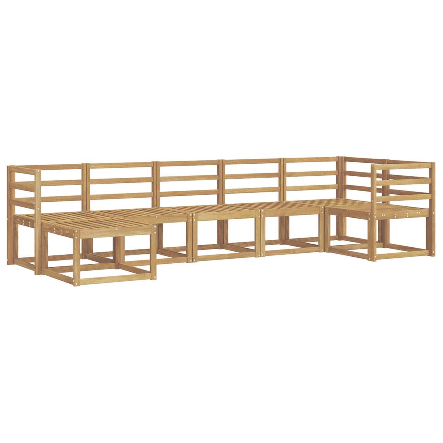 Outdoor Sofa Set 7 pcs White Solid Acacia Wood