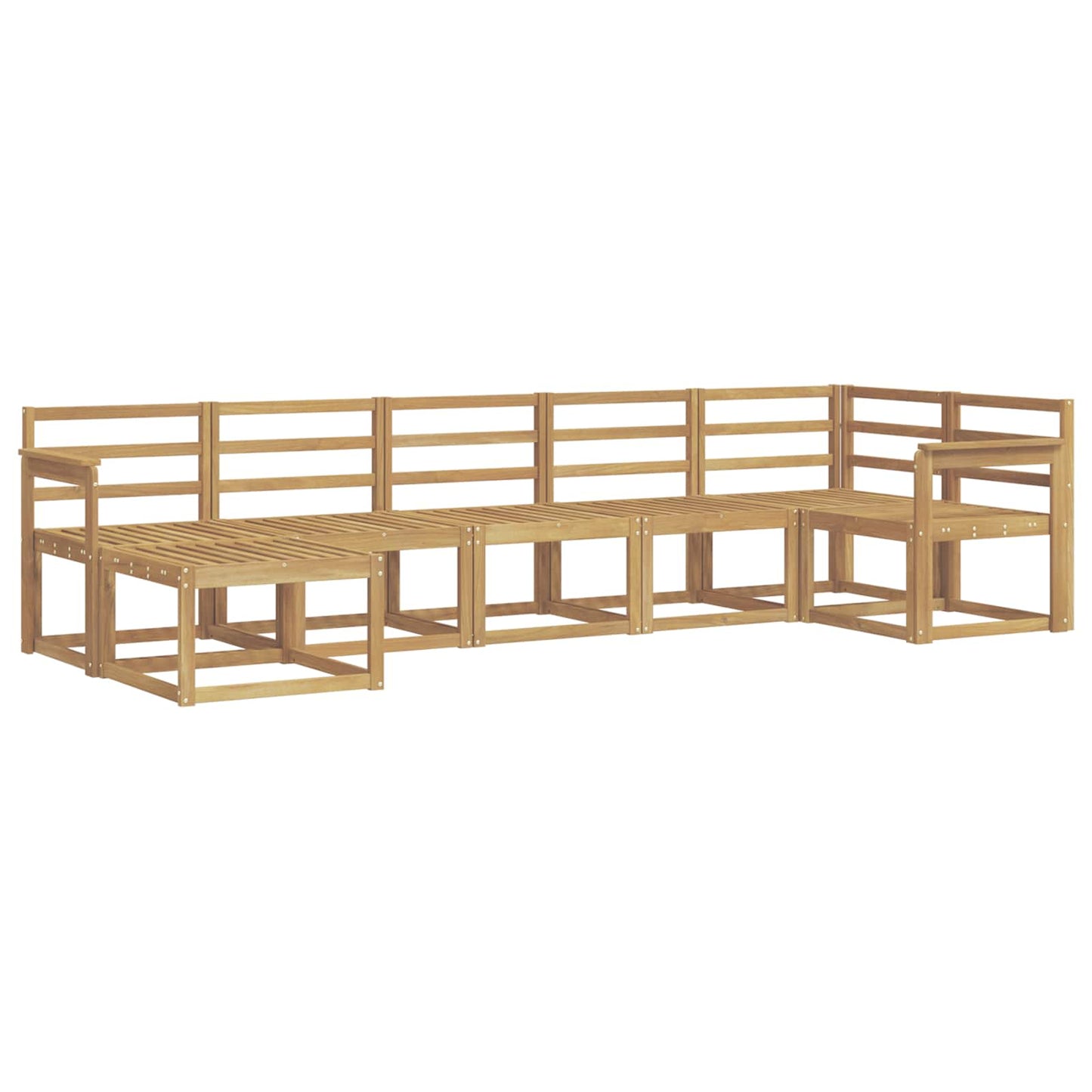 Outdoor Sofa Set 7 pcs White Solid Acacia Wood
