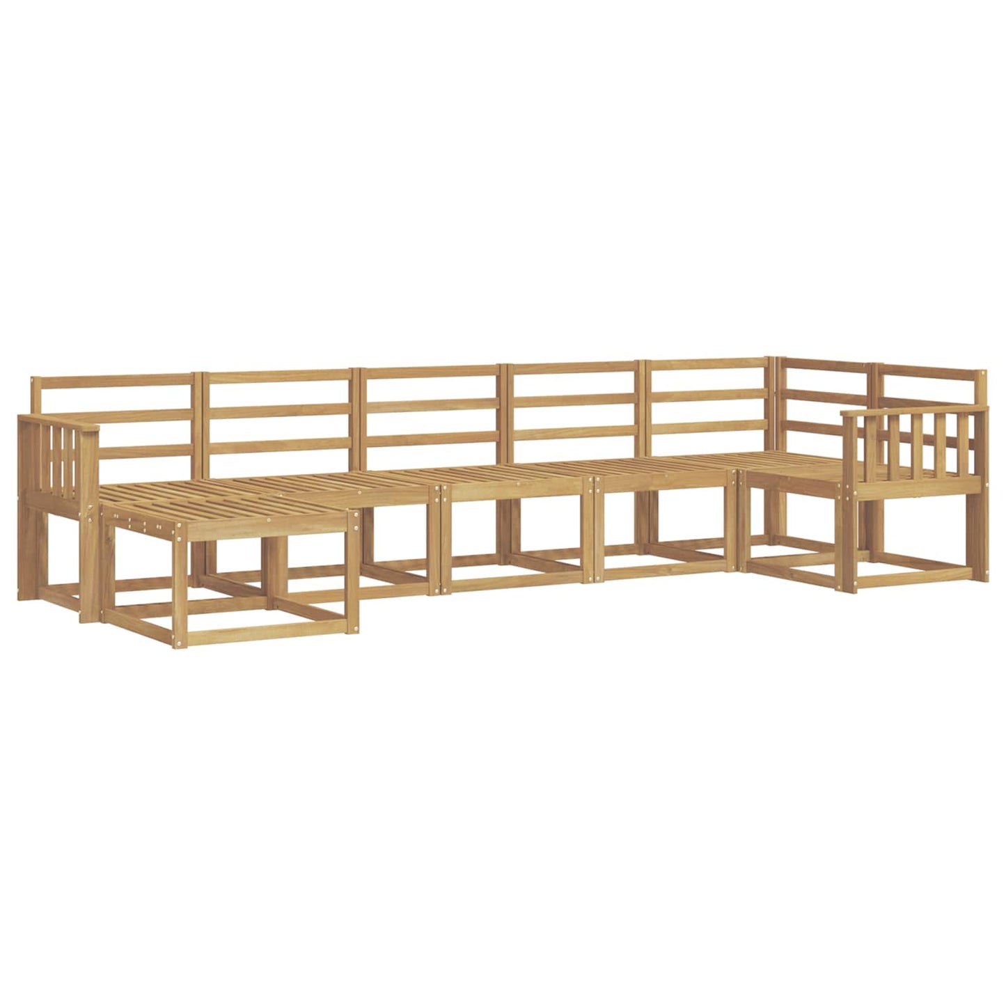 Outdoor Sofa Set 7 pcs White Solid Acacia Wood