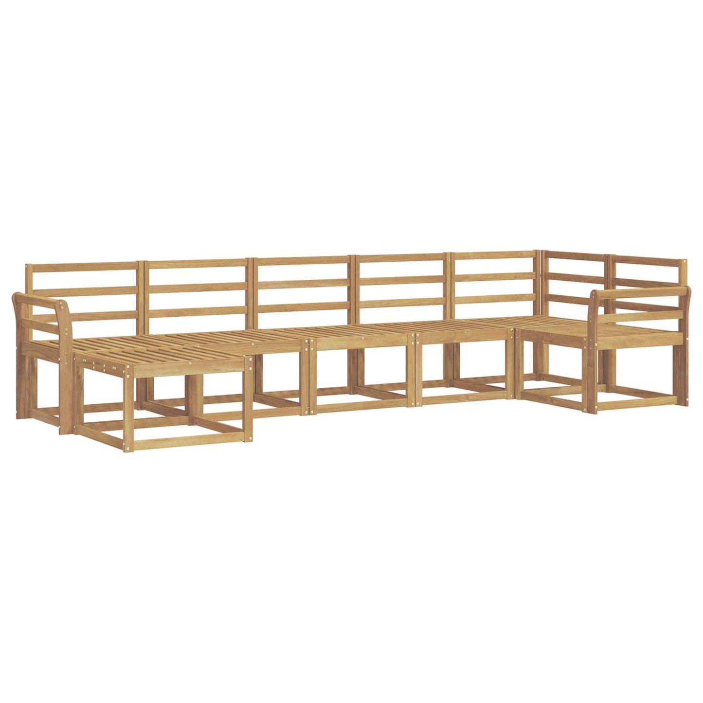 Outdoor Sofa Set 7 pcs White Solid Acacia Wood