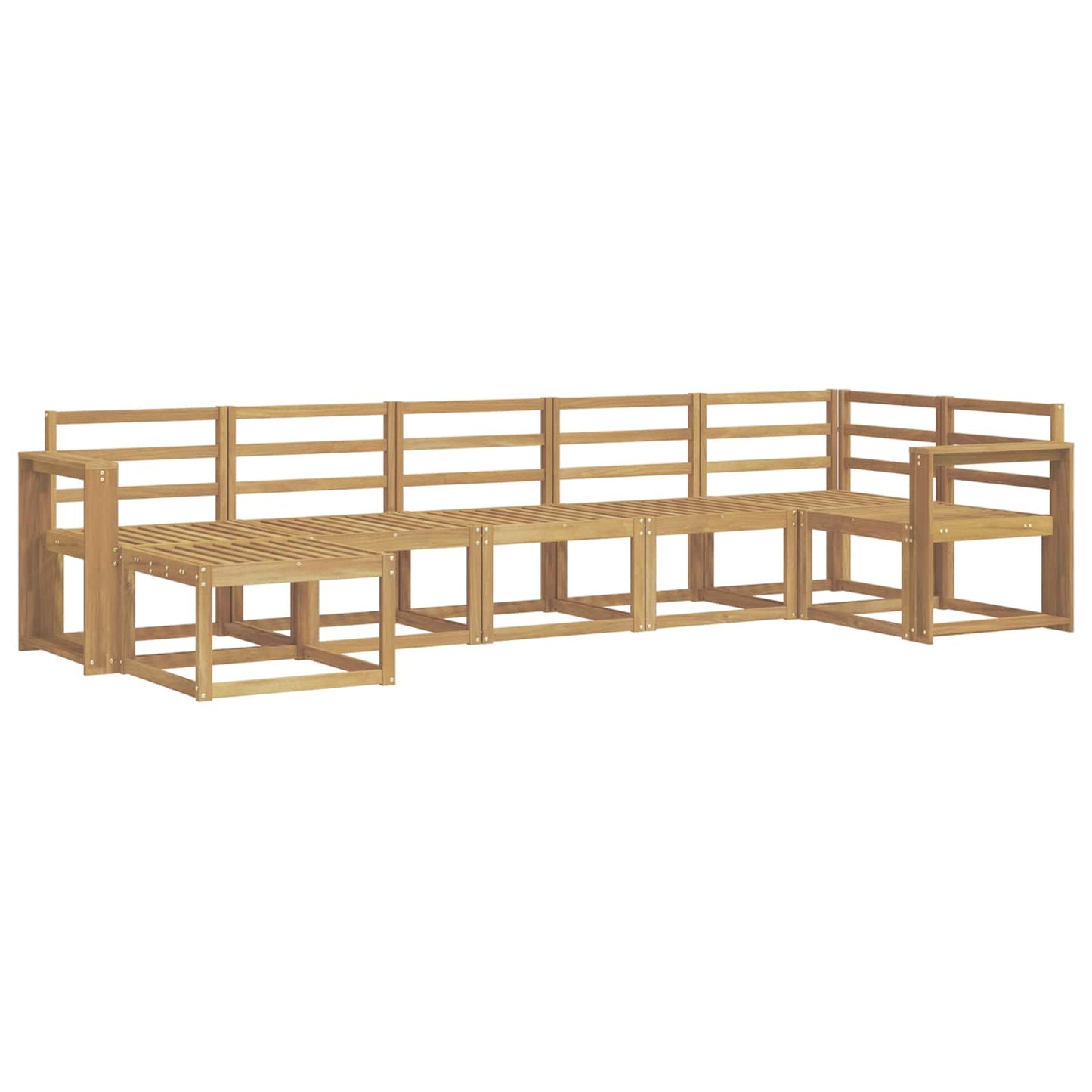 Outdoor Sofa Set 7 pcs White Solid Acacia Wood