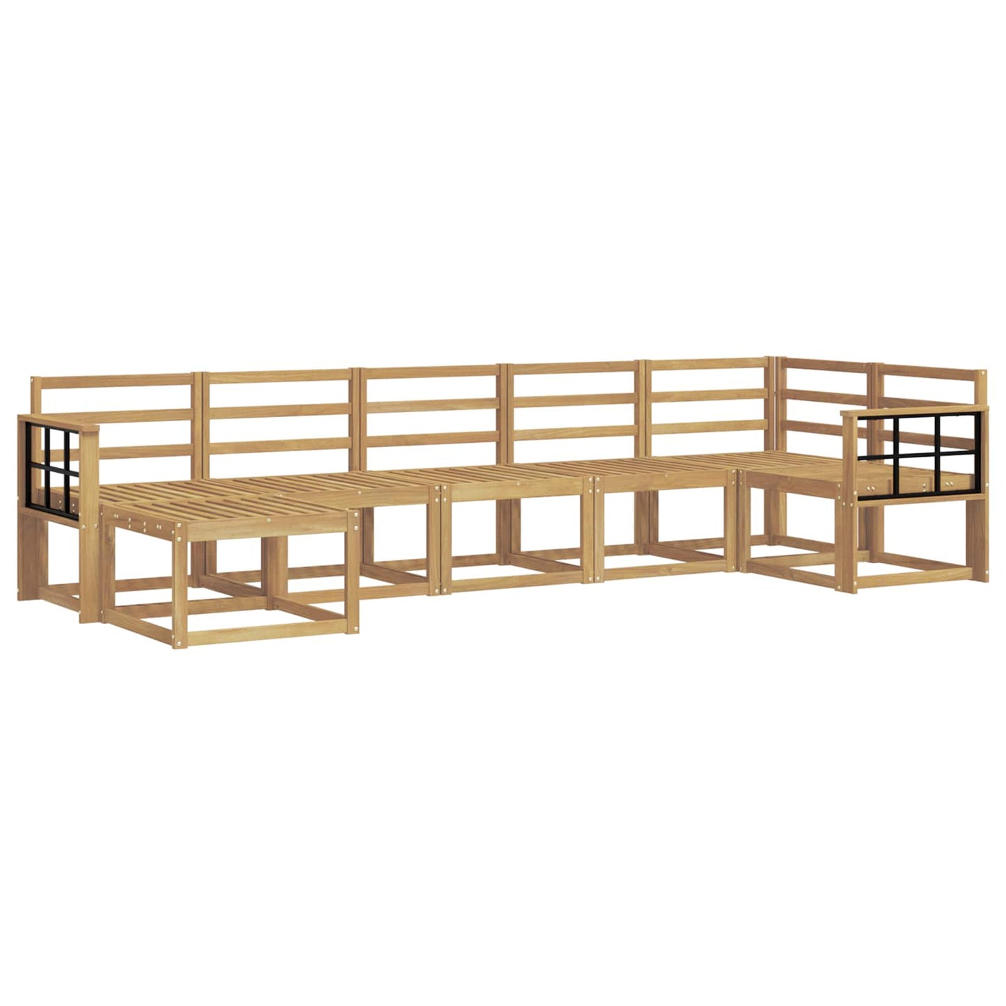 Outdoor Sofa Set 7 pcs White Solid Acacia Wood