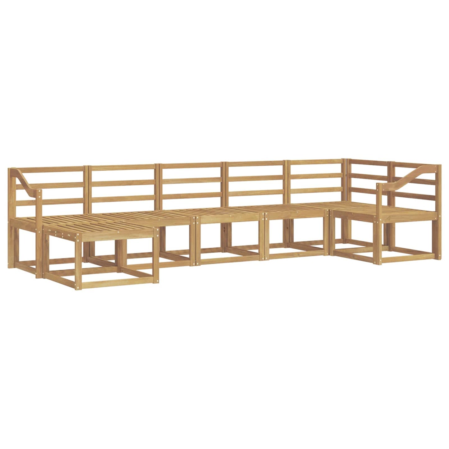 Outdoor Sofa Set 7 pcs White Solid Acacia Wood