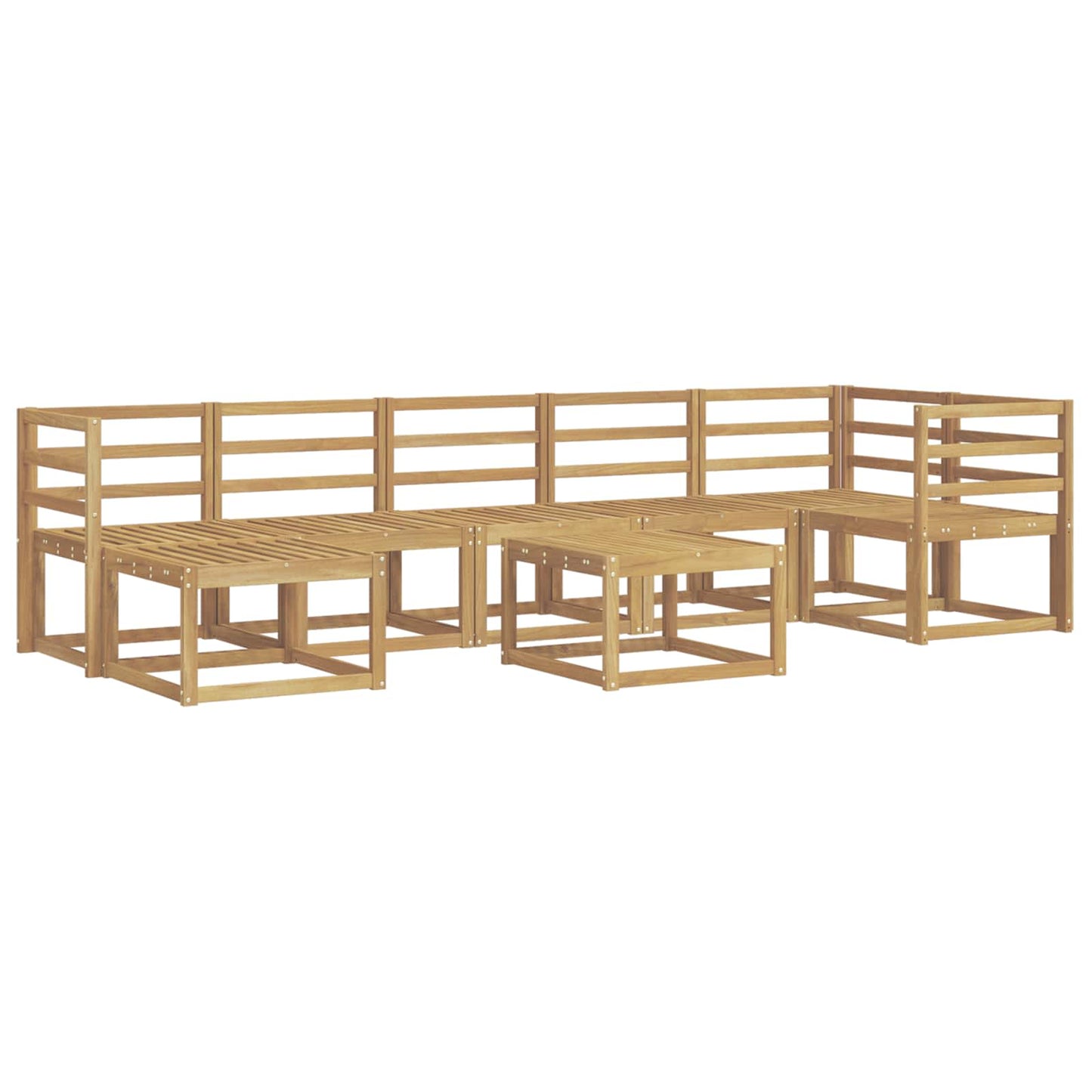 Outdoor Sofa Set 8 pcs White Solid Acacia Wood