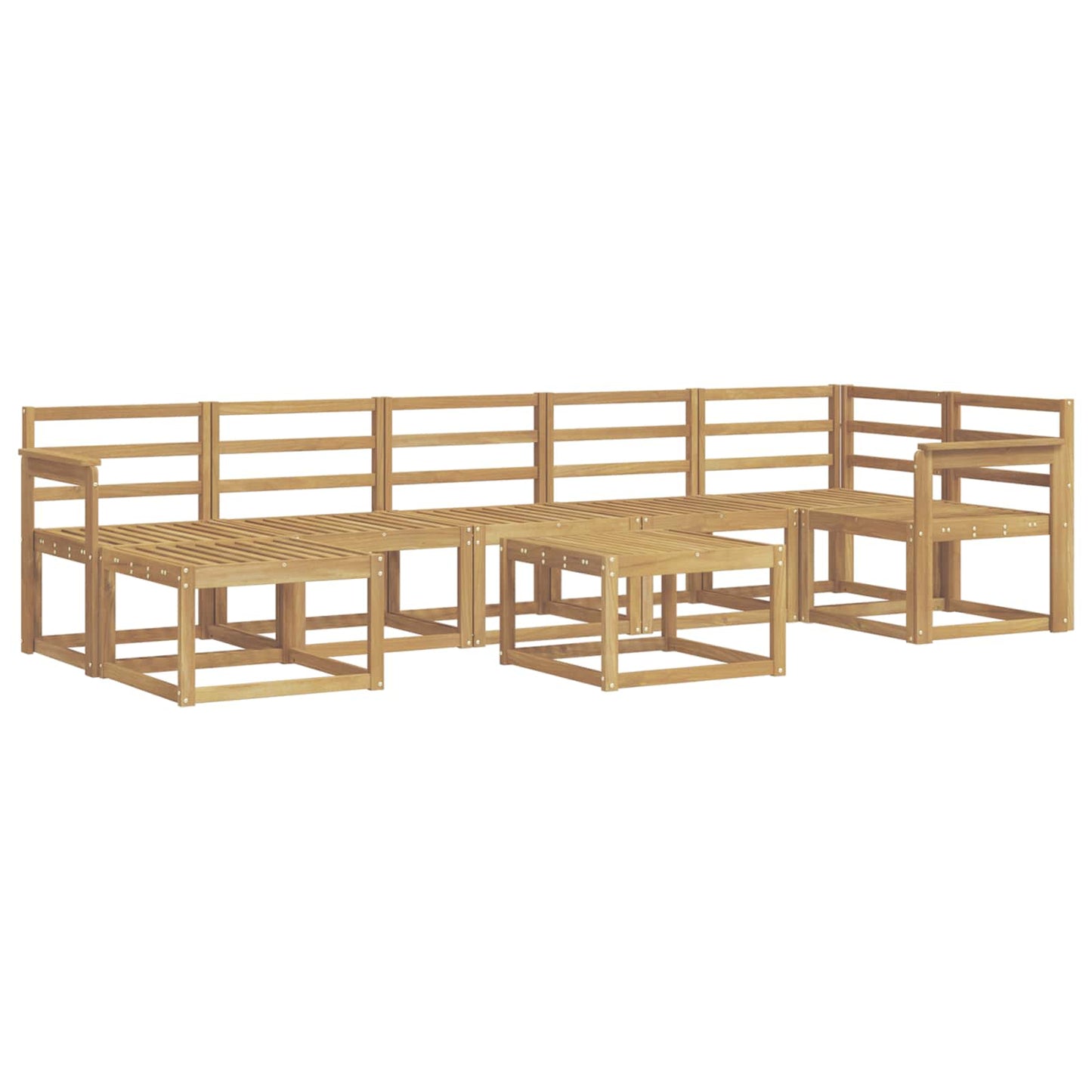 Outdoor Sofa Set 8 pcs White Solid Acacia Wood