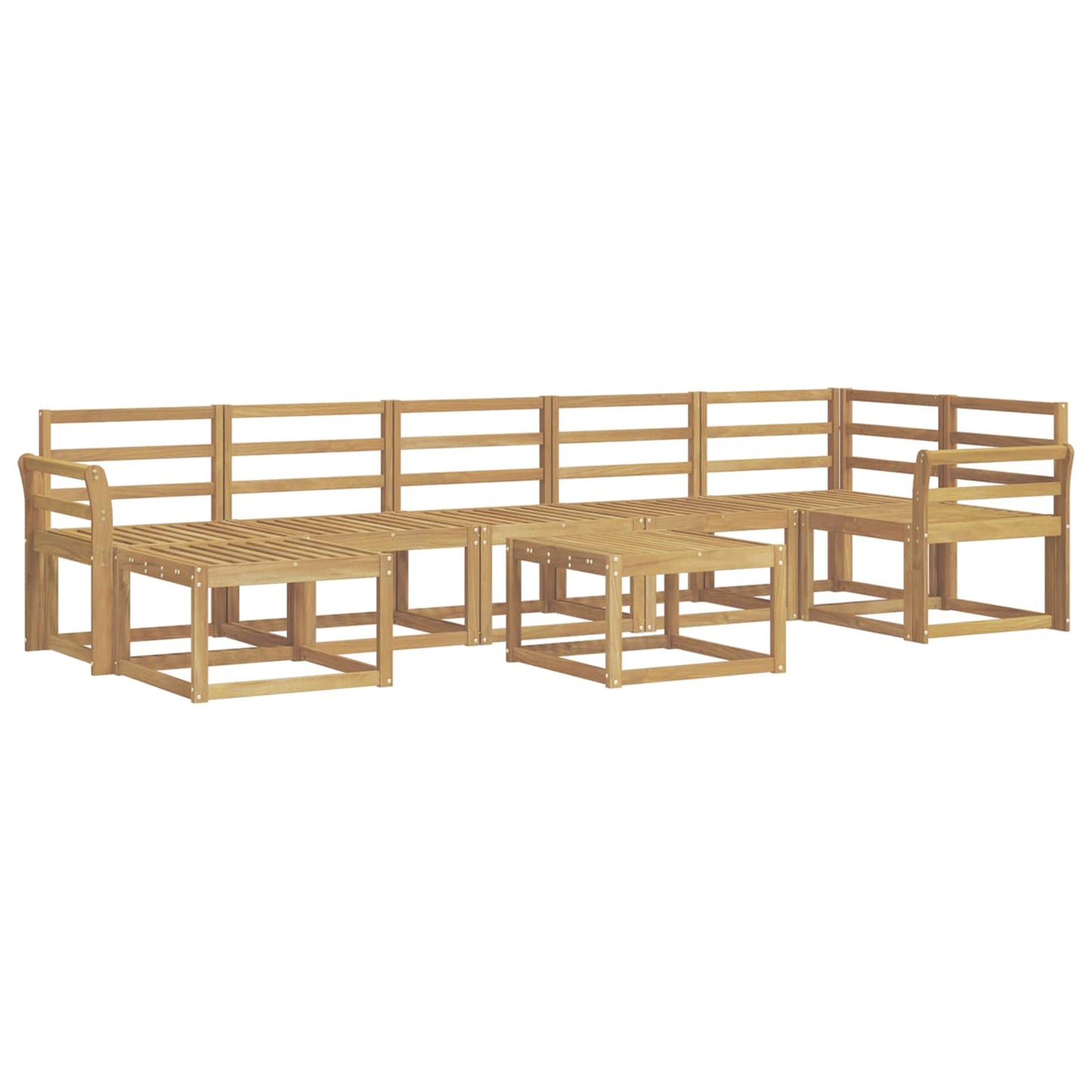 Outdoor Sofa Set 8 pcs White Solid Acacia Wood