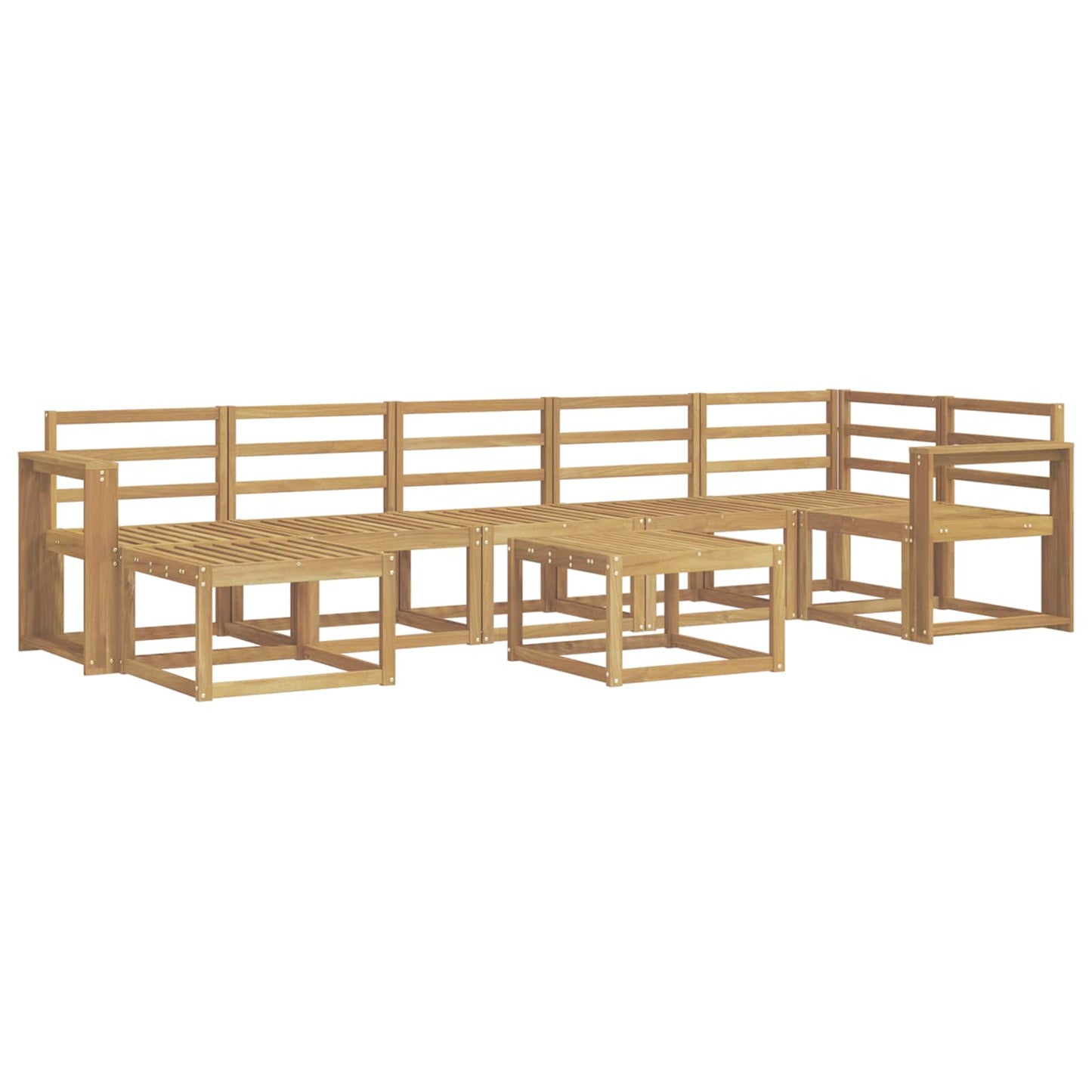 Outdoor Sofa Set 8 pcs White Solid Acacia Wood