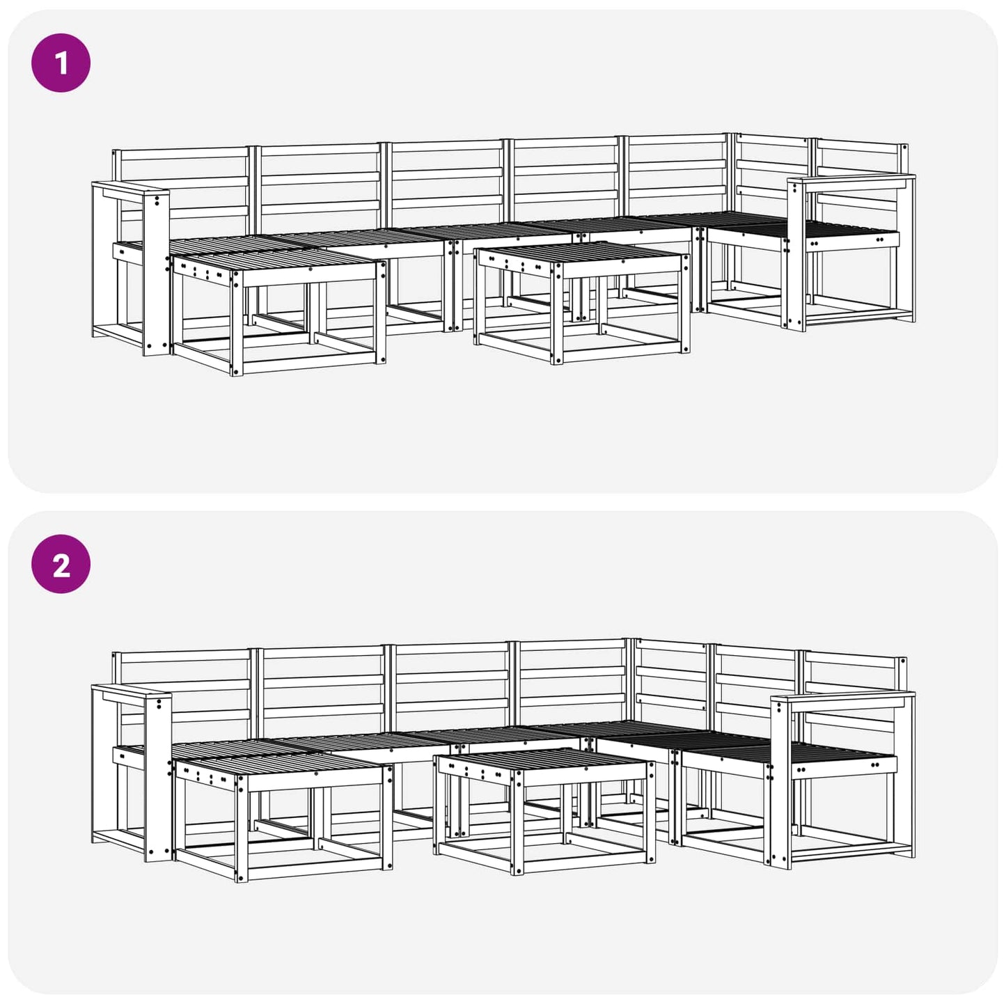 Outdoor Sofa Set 8 pcs White Solid Acacia Wood