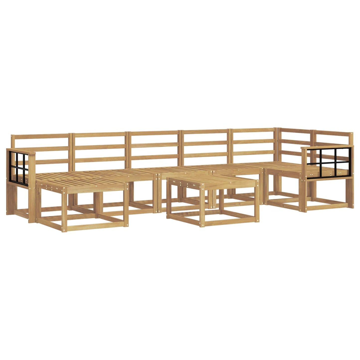 Outdoor Sofa Set 8 pcs White Solid Acacia Wood