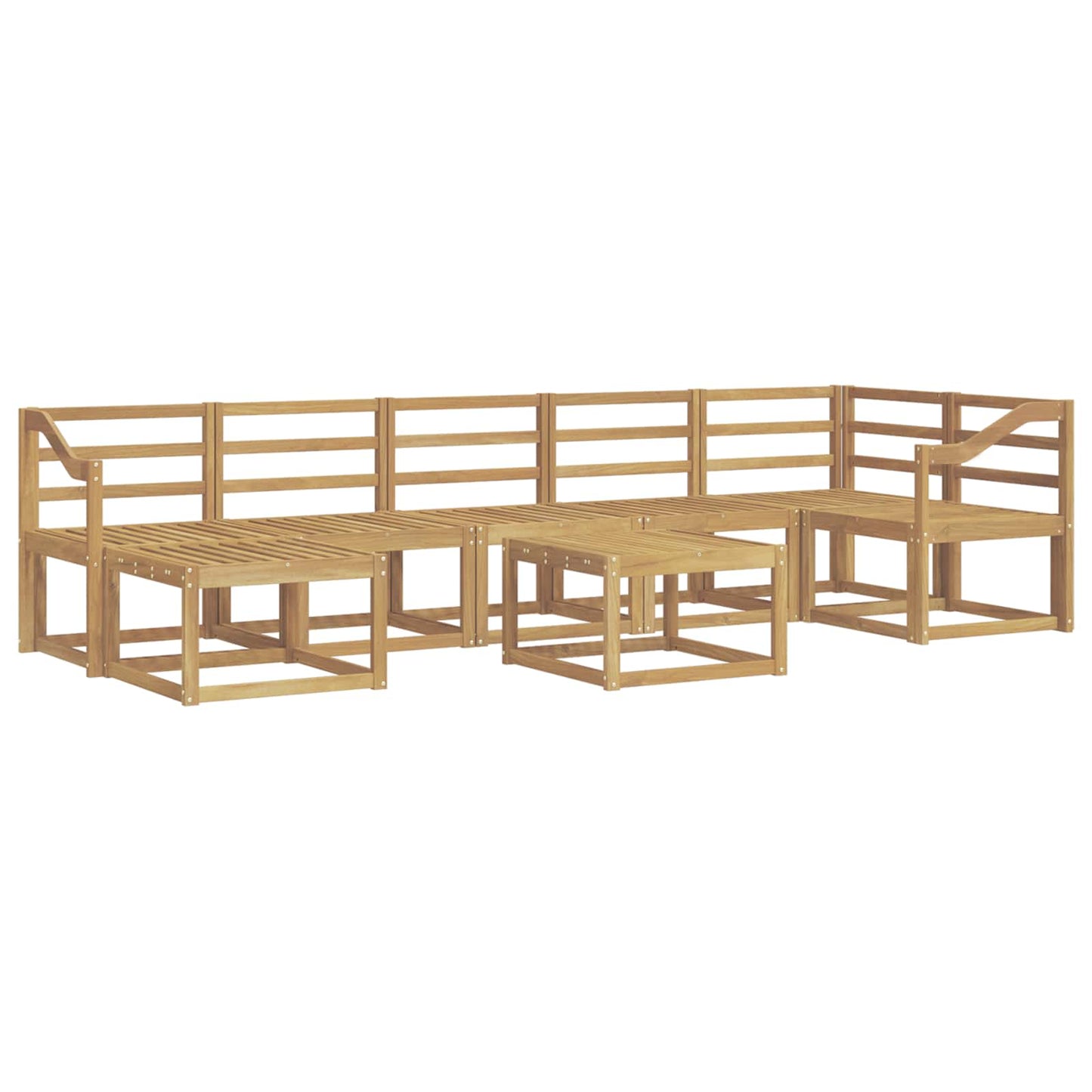 Outdoor Sofa Set 8 pcs White Solid Acacia Wood