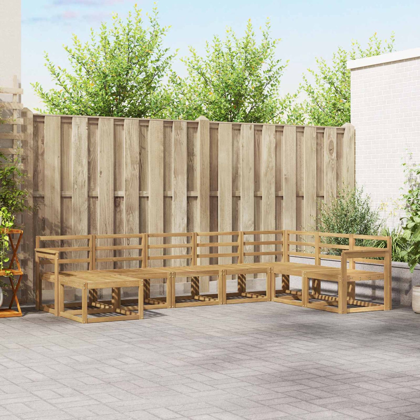 Outdoor Sofa Set 8 pcs White Solid Acacia Wood