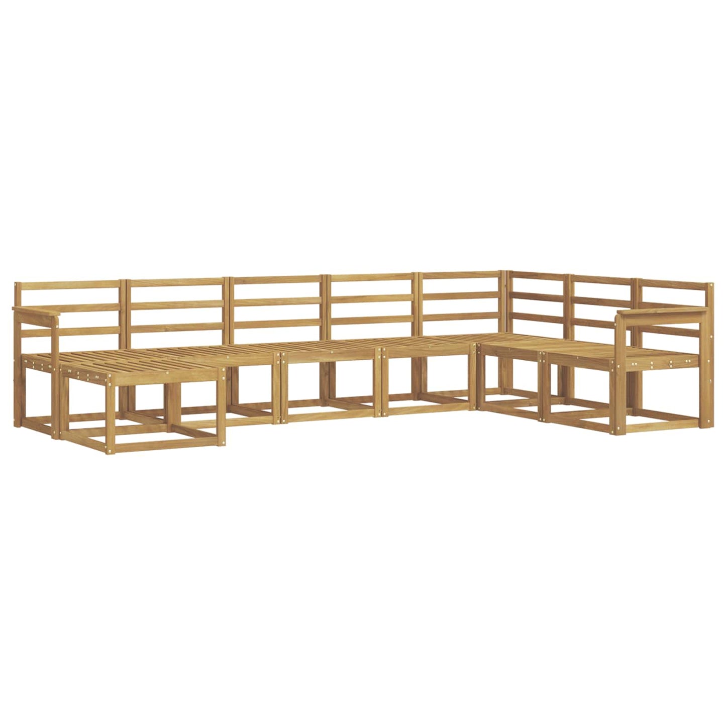Outdoor Sofa Set 8 pcs White Solid Acacia Wood