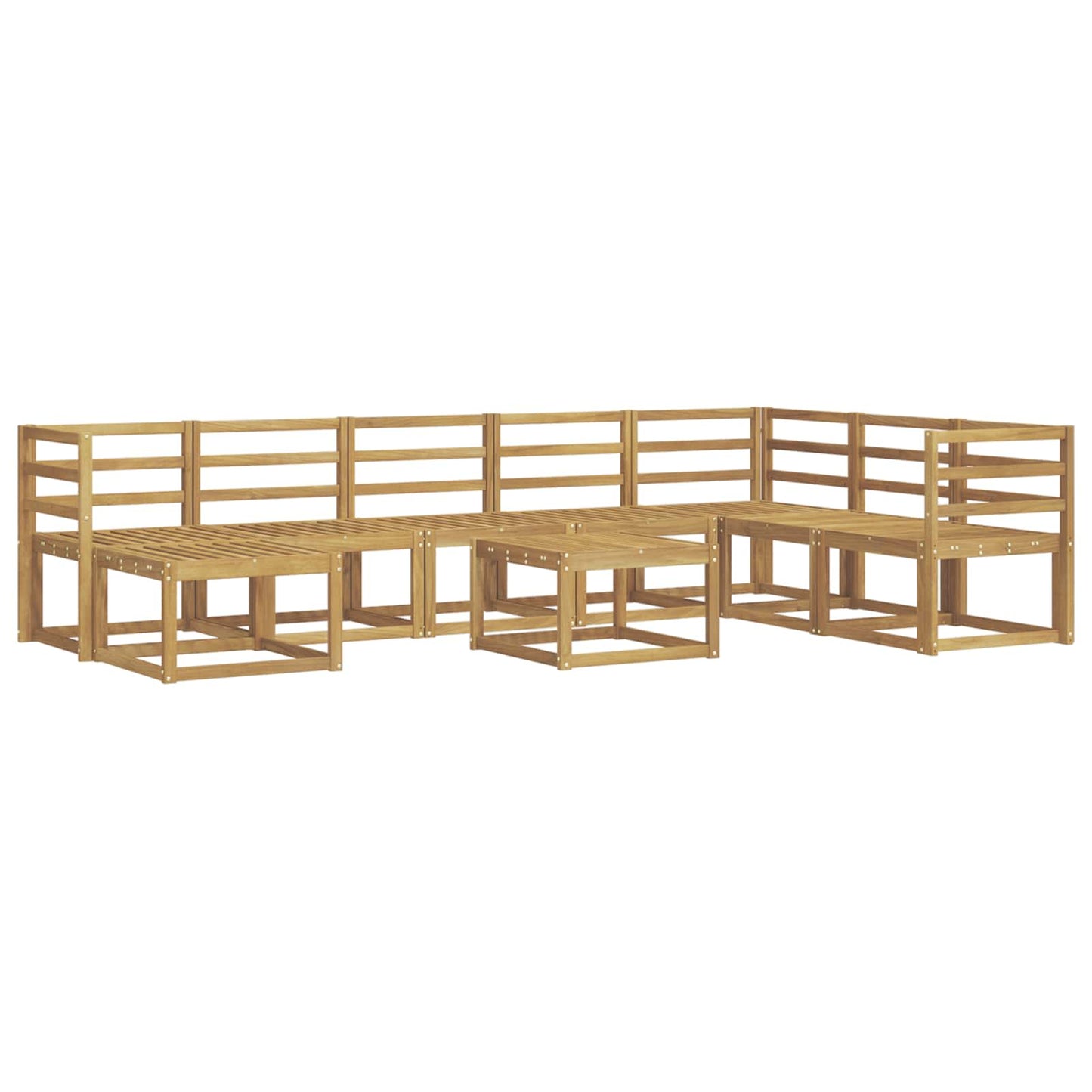 Outdoor Sofa Set 9 pcs White Solid Acacia Wood