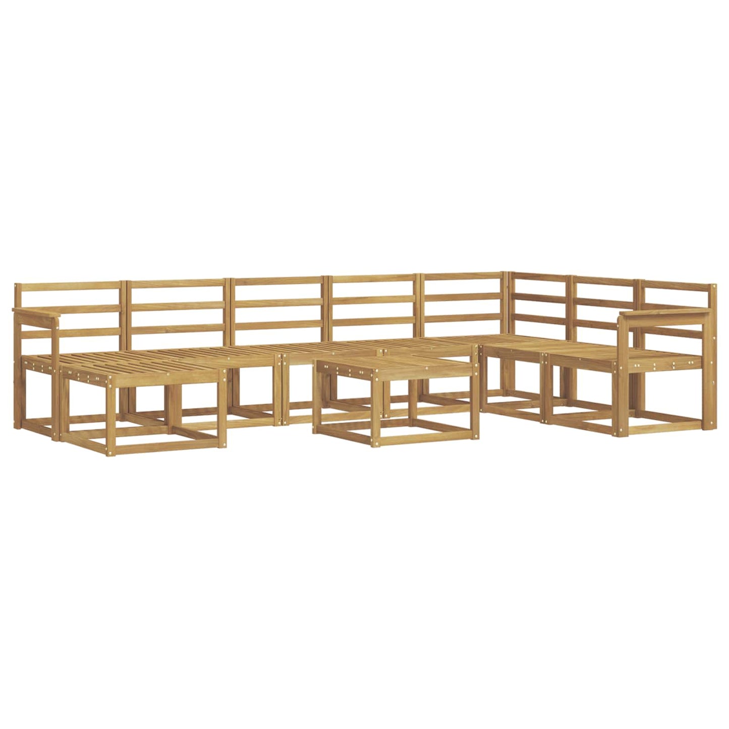 Outdoor Sofa Set 9 pcs White Solid Acacia Wood