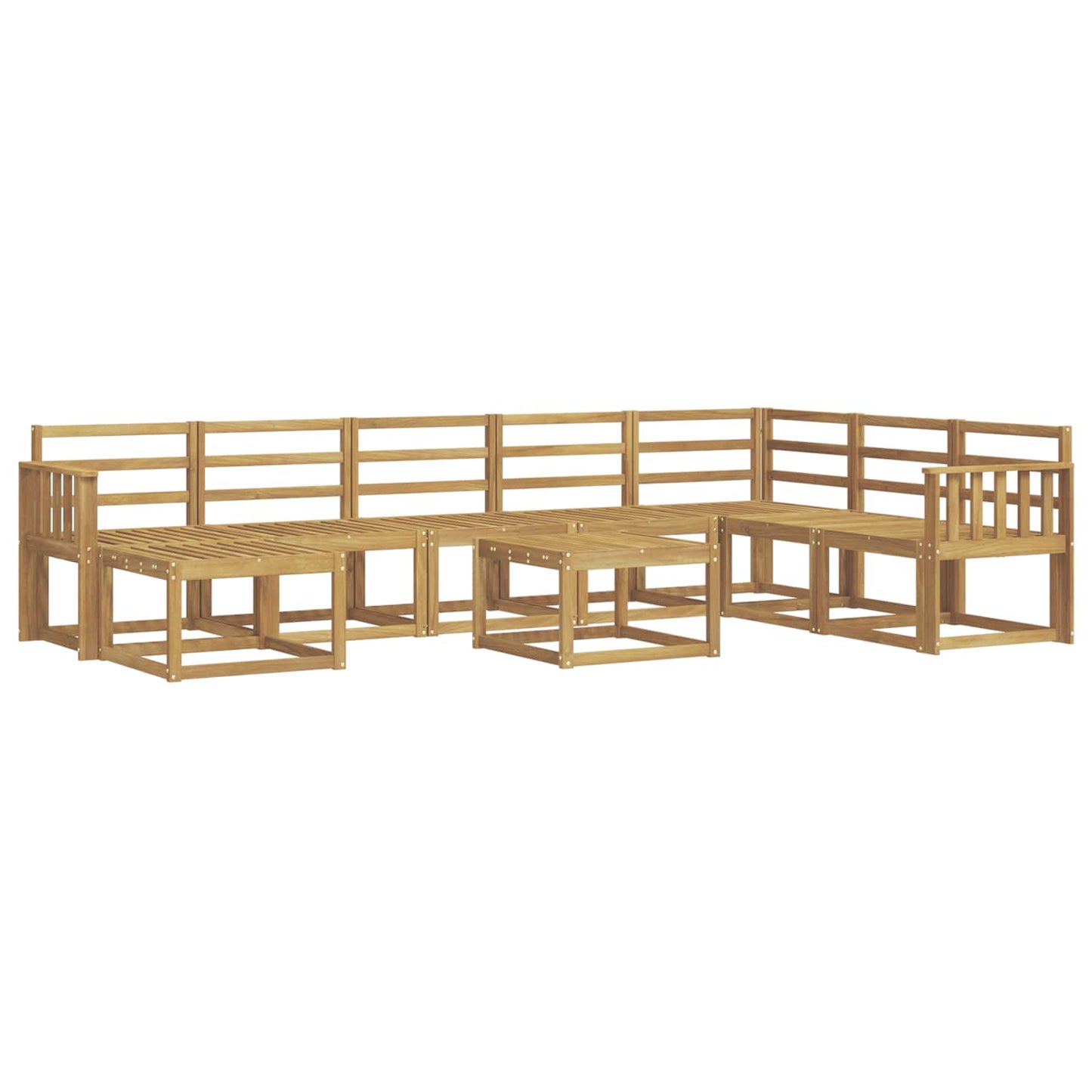 Outdoor Sofa Set 9 pcs White Solid Acacia Wood