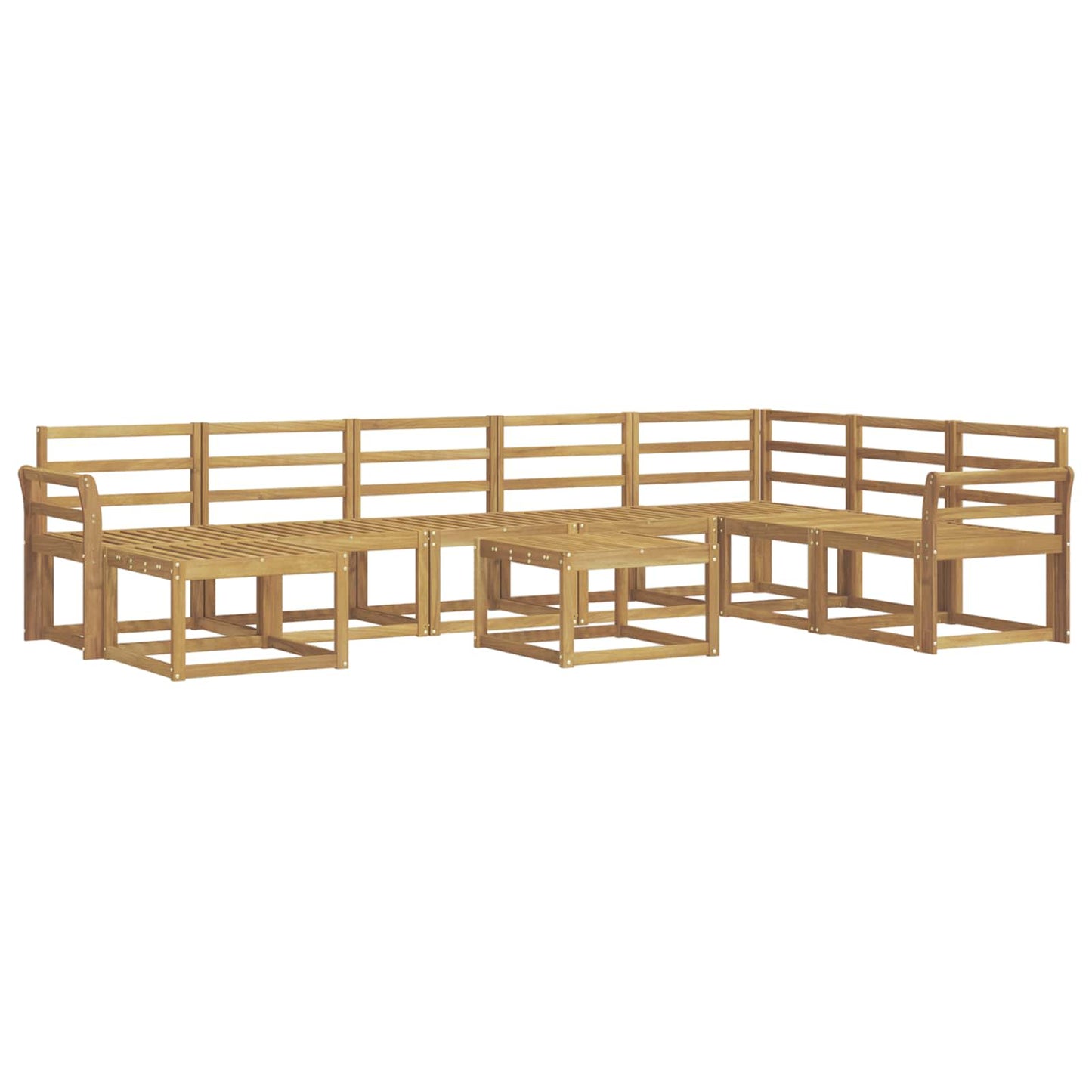 Outdoor Sofa Set 9 pcs White Solid Acacia Wood