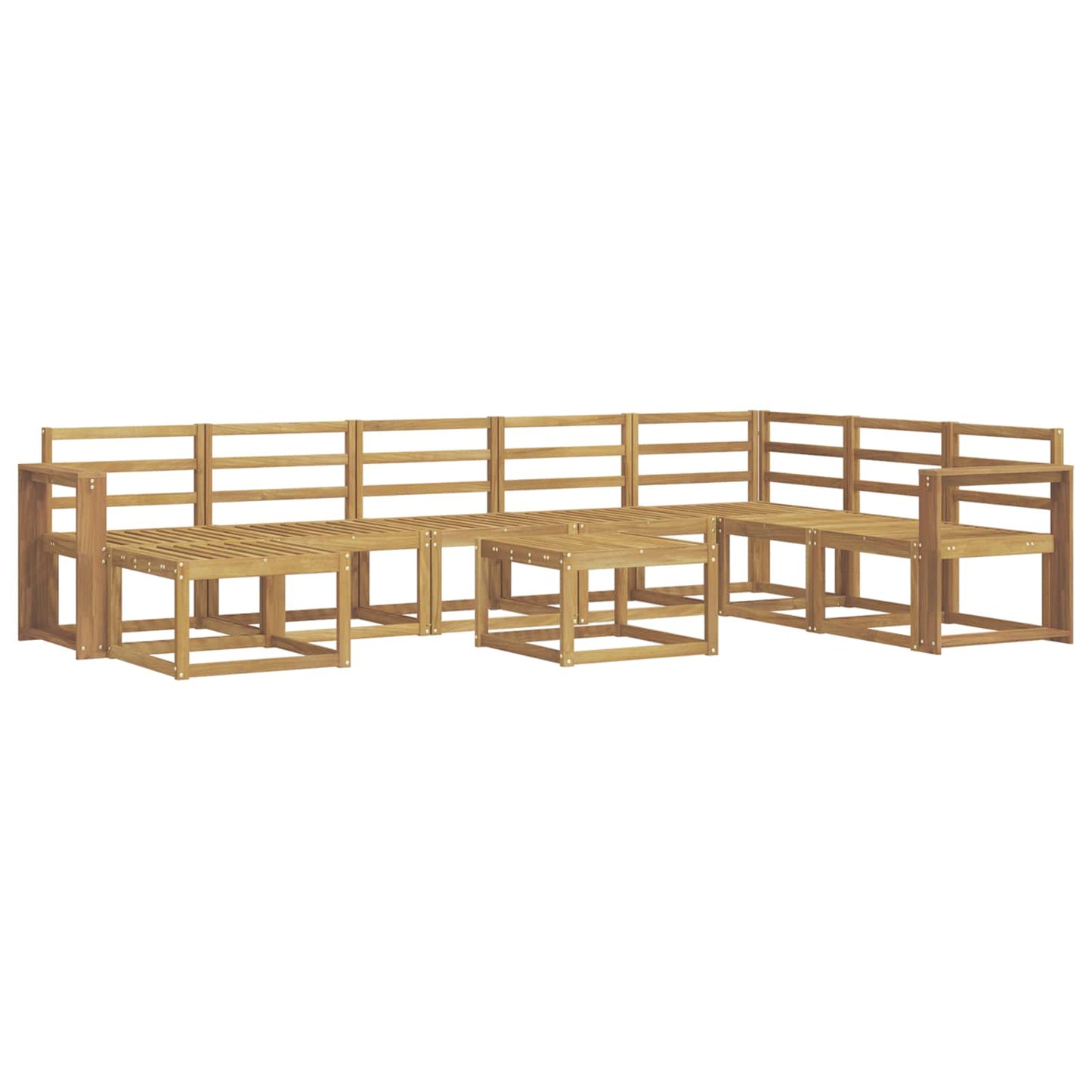 Outdoor Sofa Set 9 pcs White Solid Acacia Wood