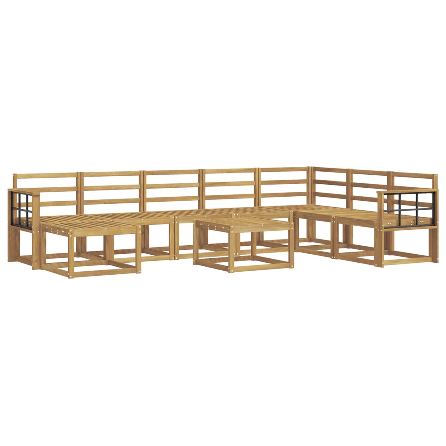 Outdoor Sofa Set 9 pcs White Solid Acacia Wood