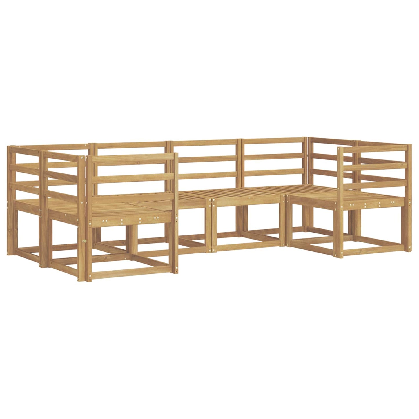 Outdoor Sofa Set 6 pcs White Solid Acacia Wood
