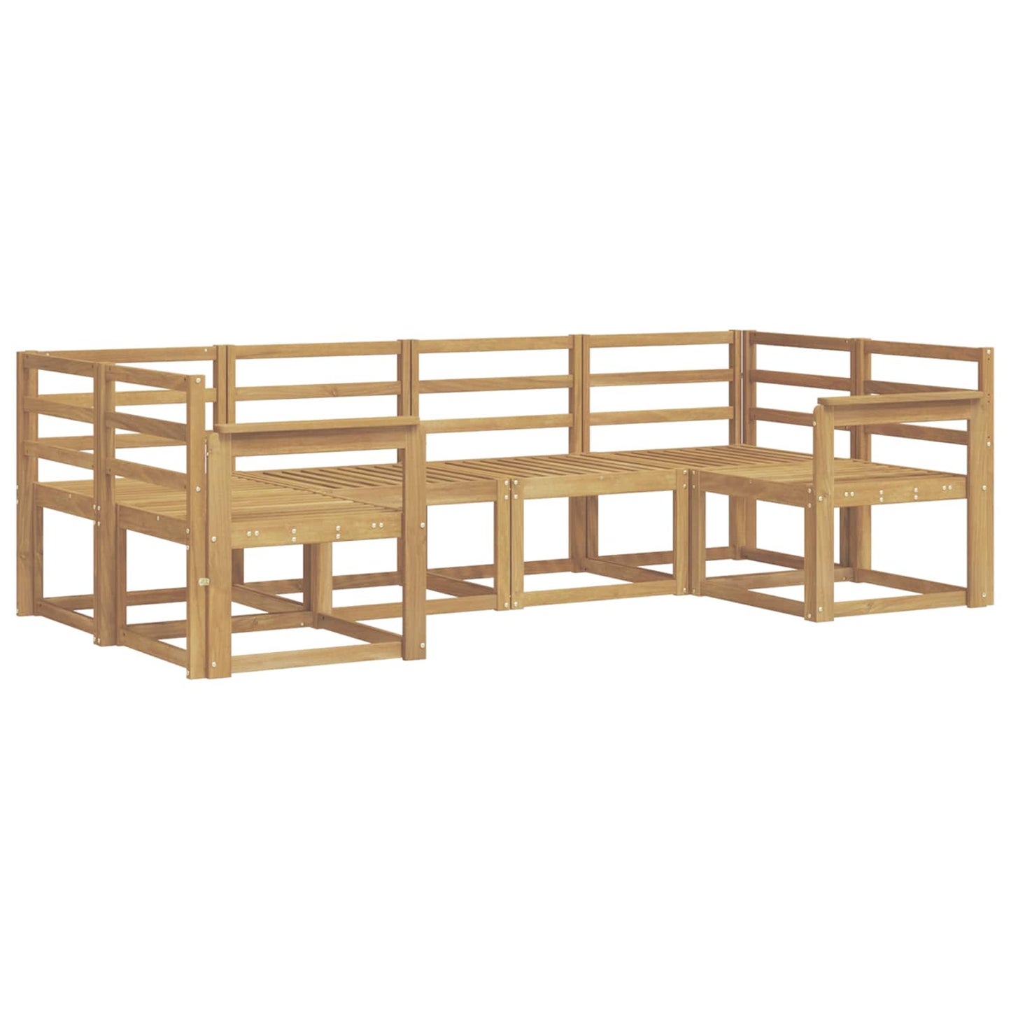 Outdoor Sofa Set 6 pcs White Solid Acacia Wood