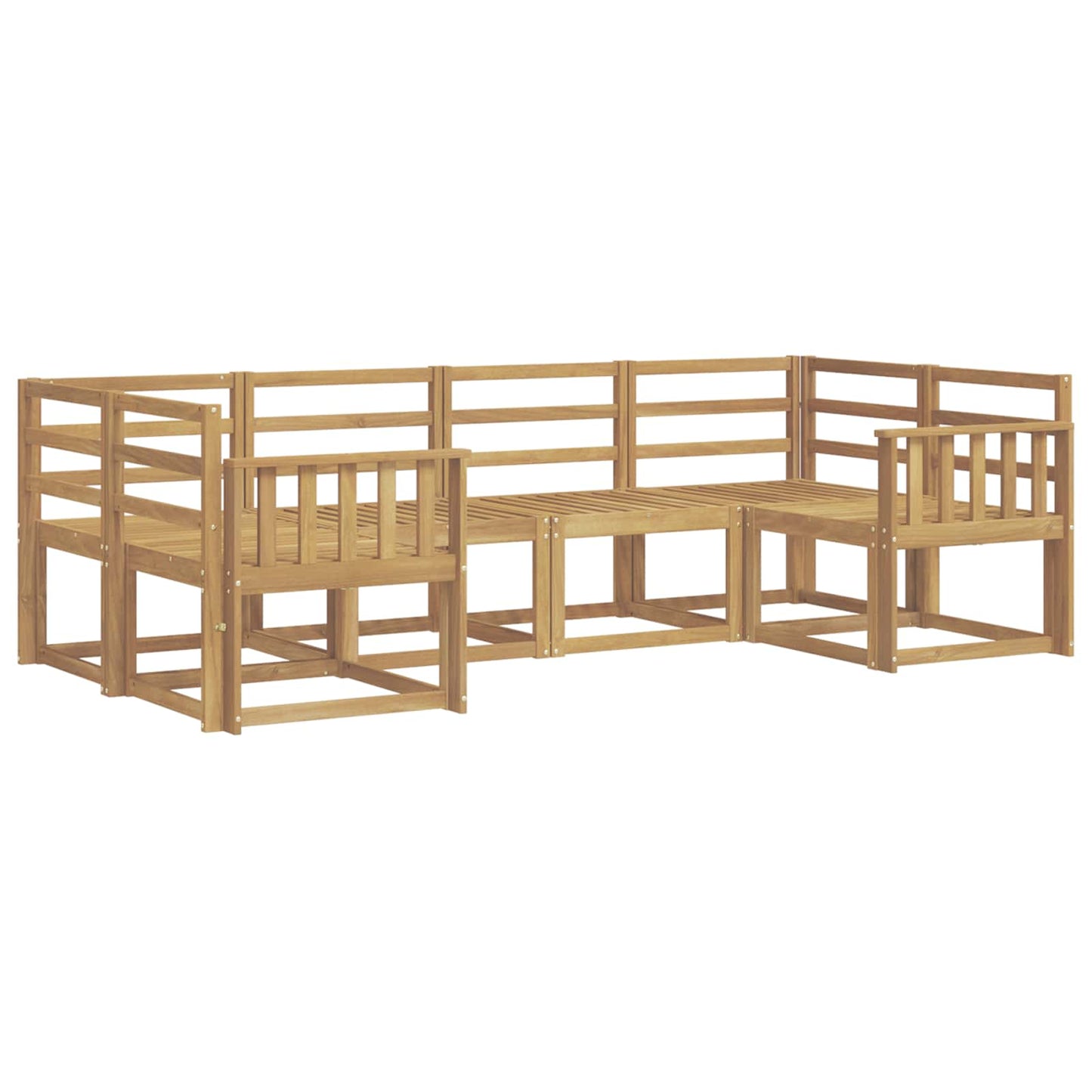 Outdoor Sofa Set 6 pcs White Solid Acacia Wood