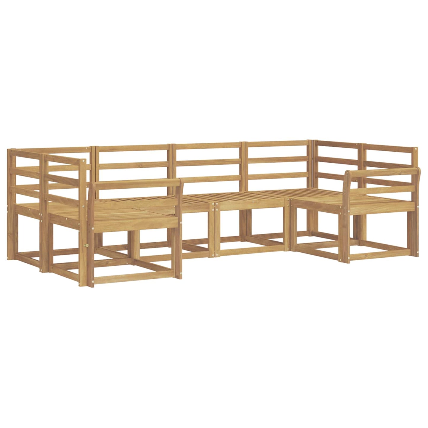 Outdoor Sofa Set 6 pcs White Solid Acacia Wood