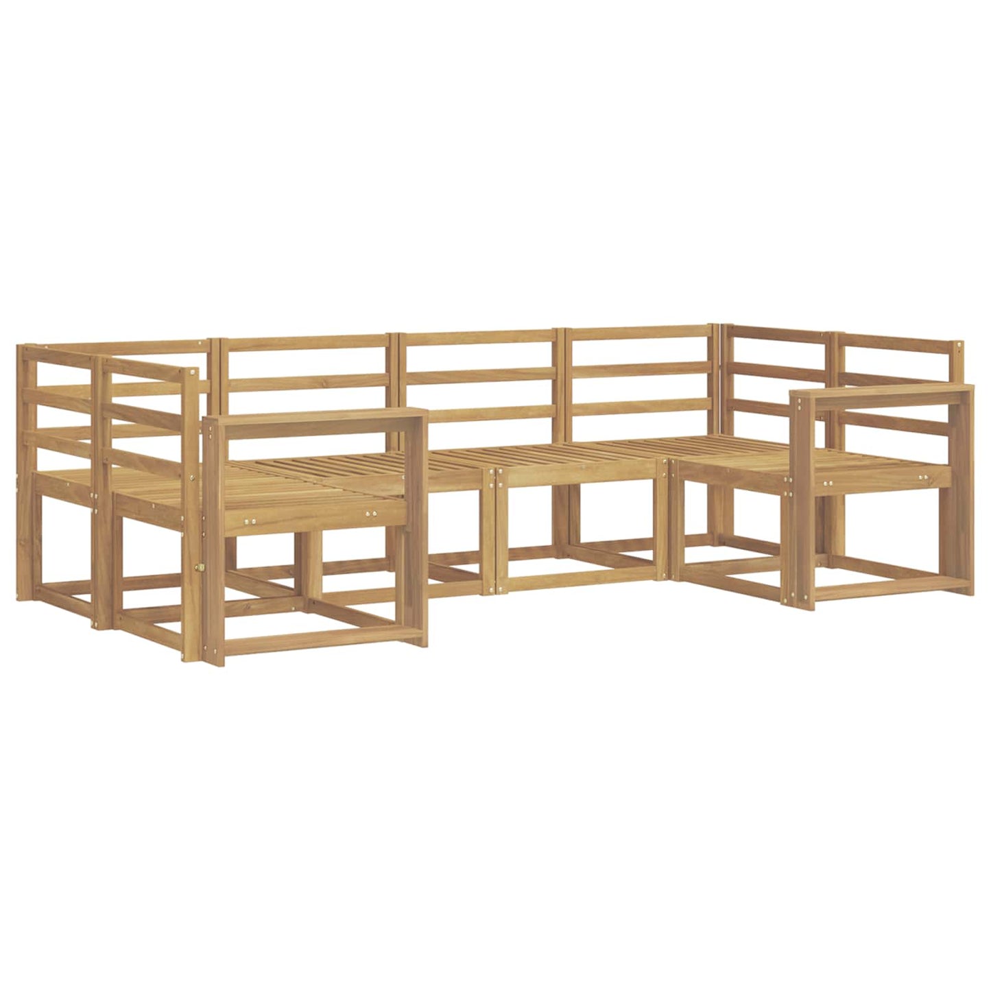 Outdoor Sofa Set 6 pcs White Solid Acacia Wood