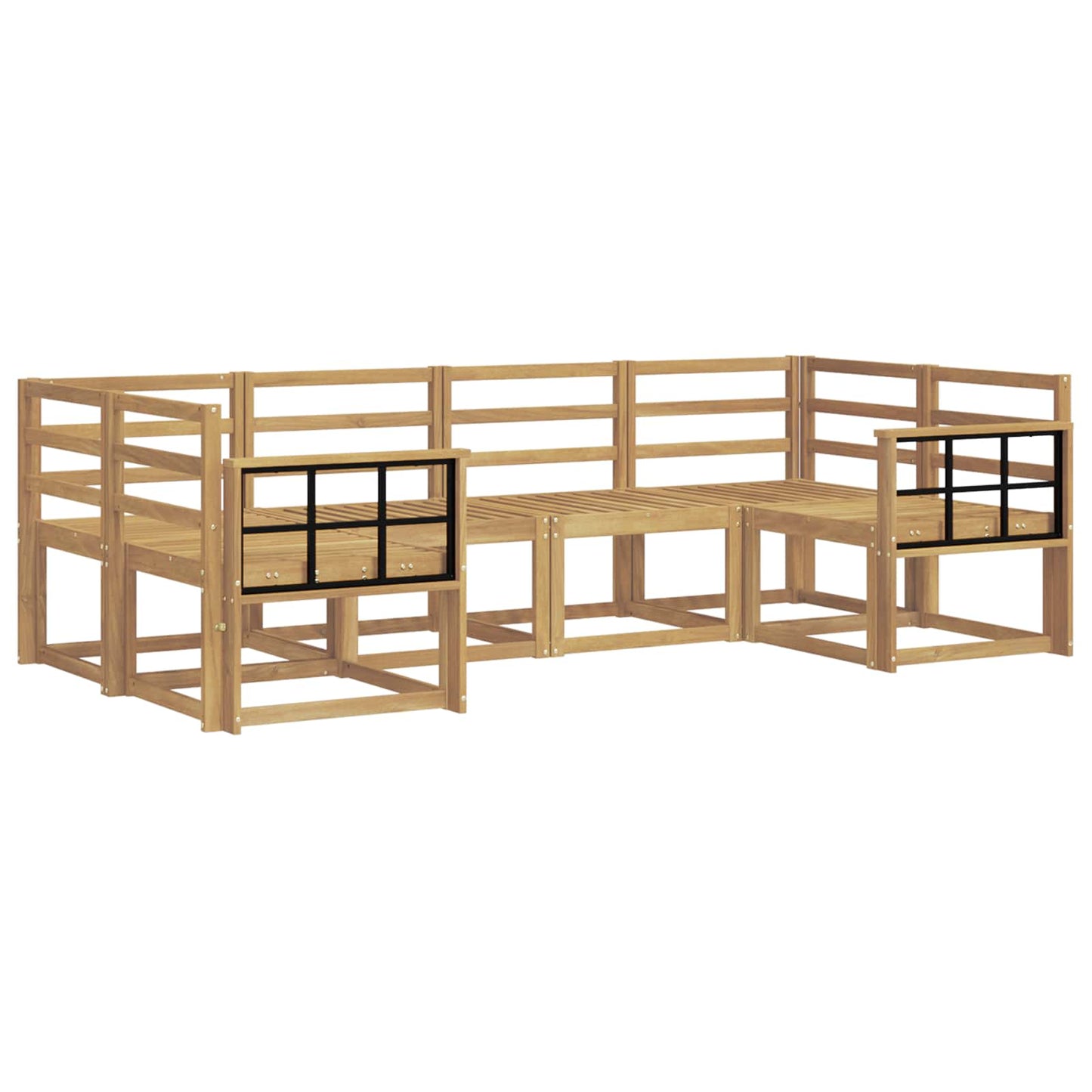 Outdoor Sofa Set 6 pcs White Solid Acacia Wood