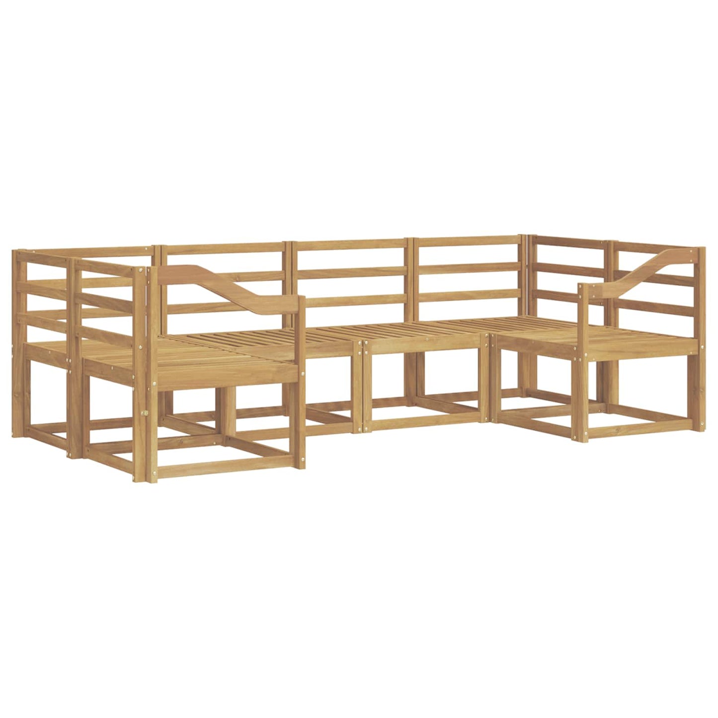 Outdoor Sofa Set 6 pcs White Solid Acacia Wood